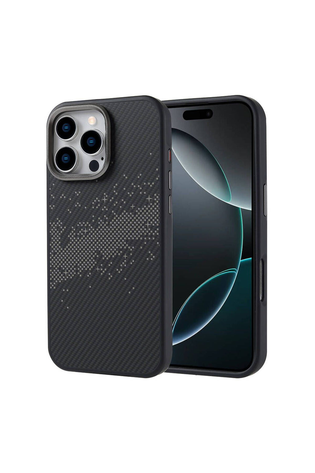 iPhone 16 Pro Max Uyumlu Magsafe Şarj Özellikli Karbon Fiber Tasarımlı Zore Vave Kapak