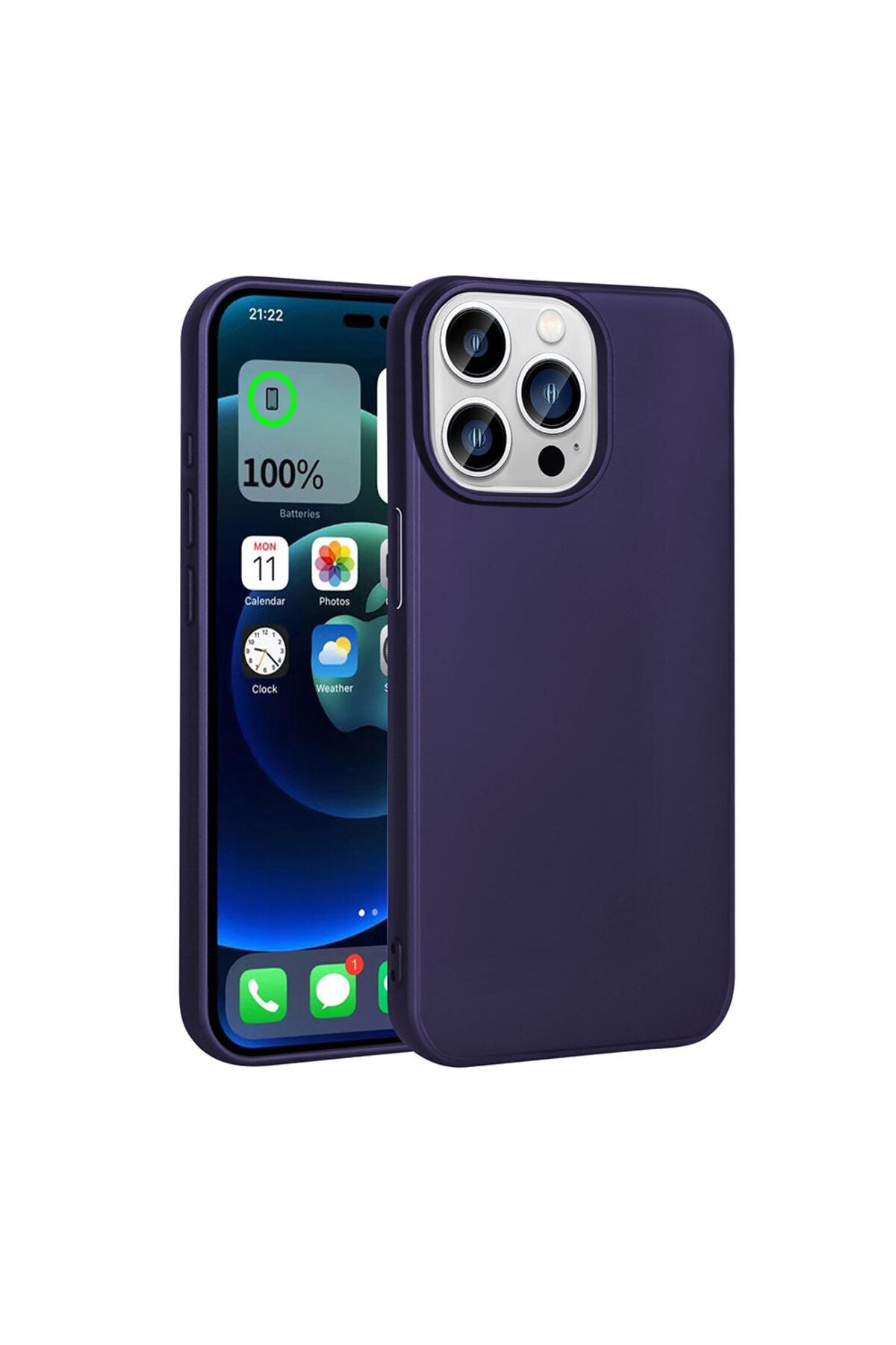 iPhone 15 Pro Uyumlu Zore Premier Silikon Kılıf-Derin Mor