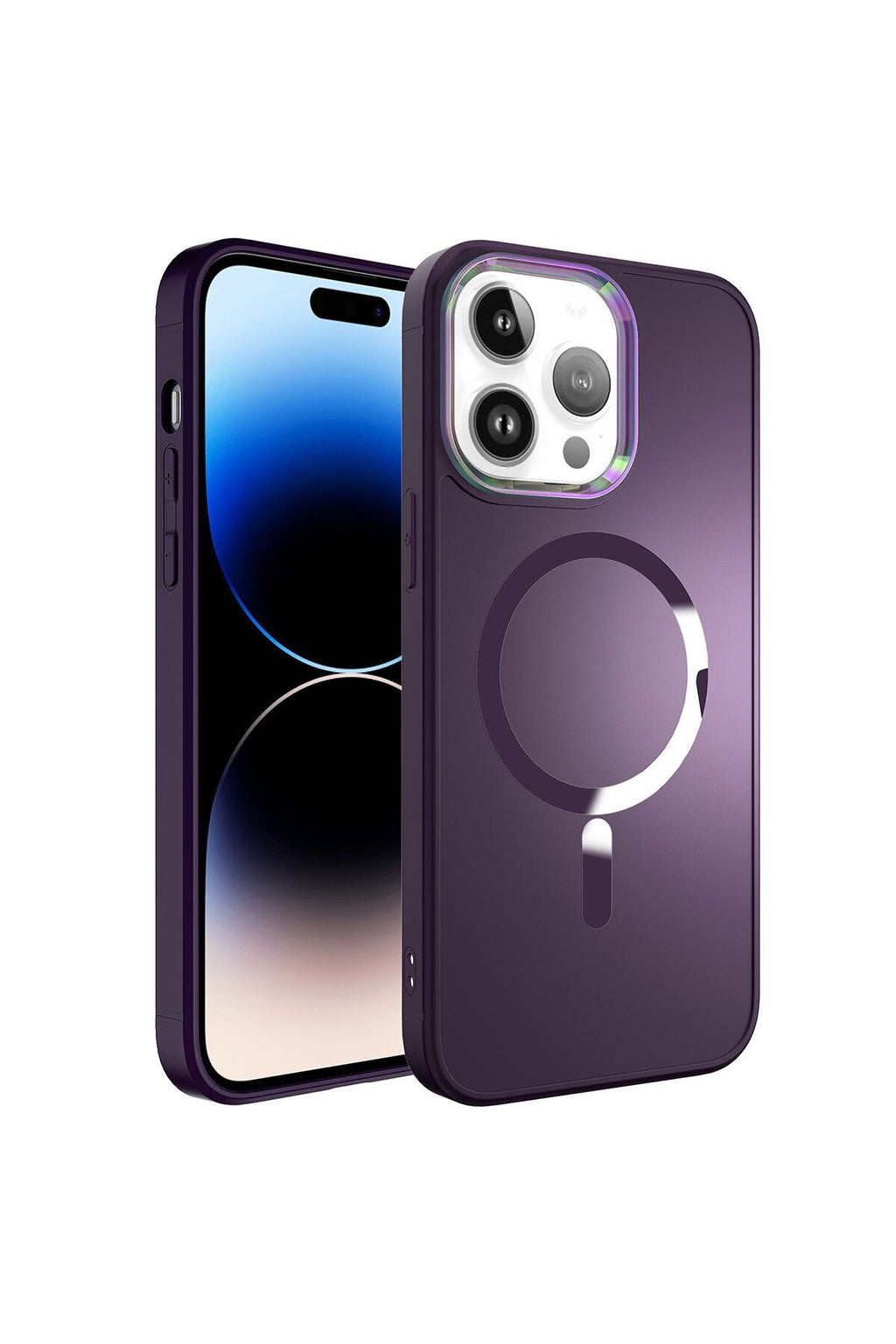 iPhone 14 Pro Uyumlu Magsafe Wireless Şarj Özellikli Zore Stil Kılıf-Beyaz