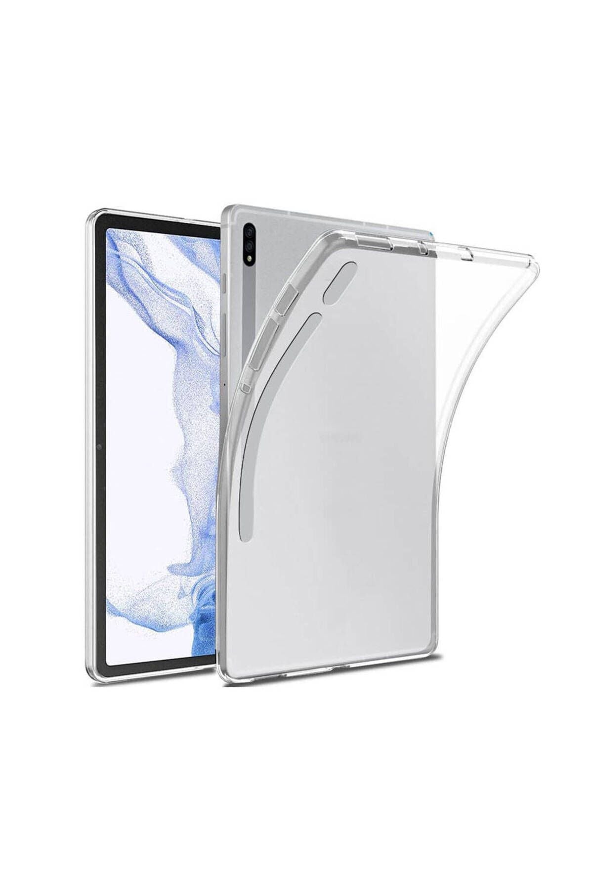 Galaxy Tab S8 Kılıf  Uyumlu Zore Tablet Süper Silikon Kapak-Renksiz