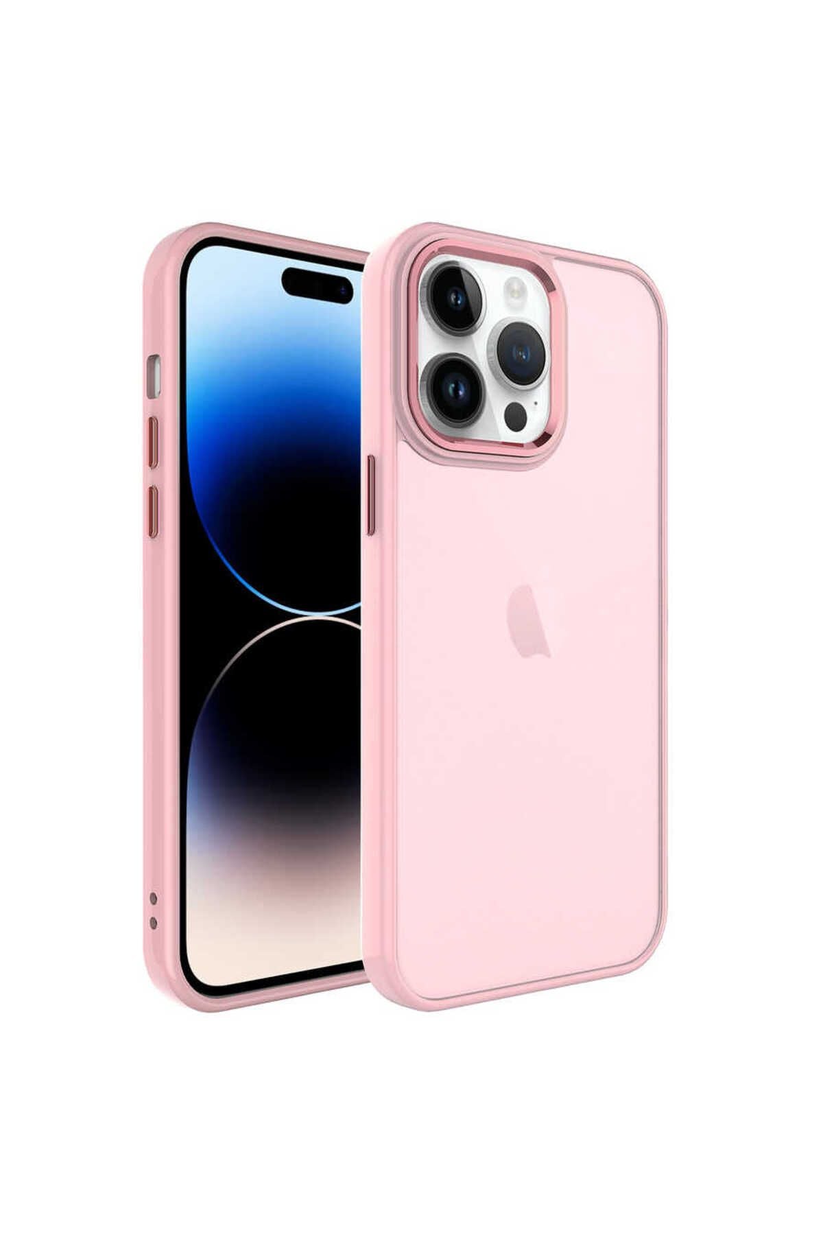 iPhone 14 Pro Uyumlu Buzlu Sert PC Zore May Kılıf-Lacivert