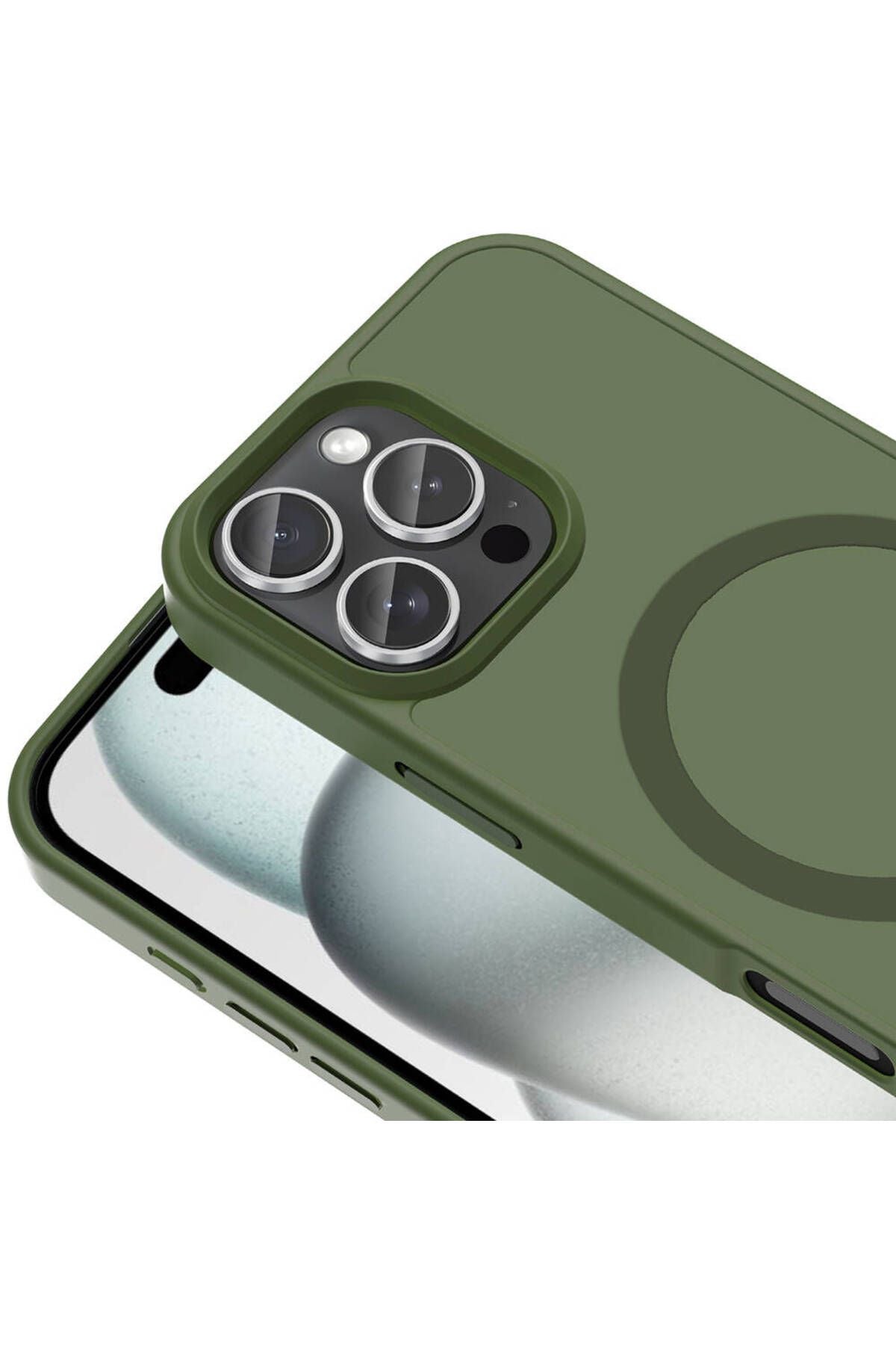 iPhone 16 Pro Kılıf Magsafe Şarj Özellikli Mat Arka Yüzey Zore Sio Kapak-Siyah