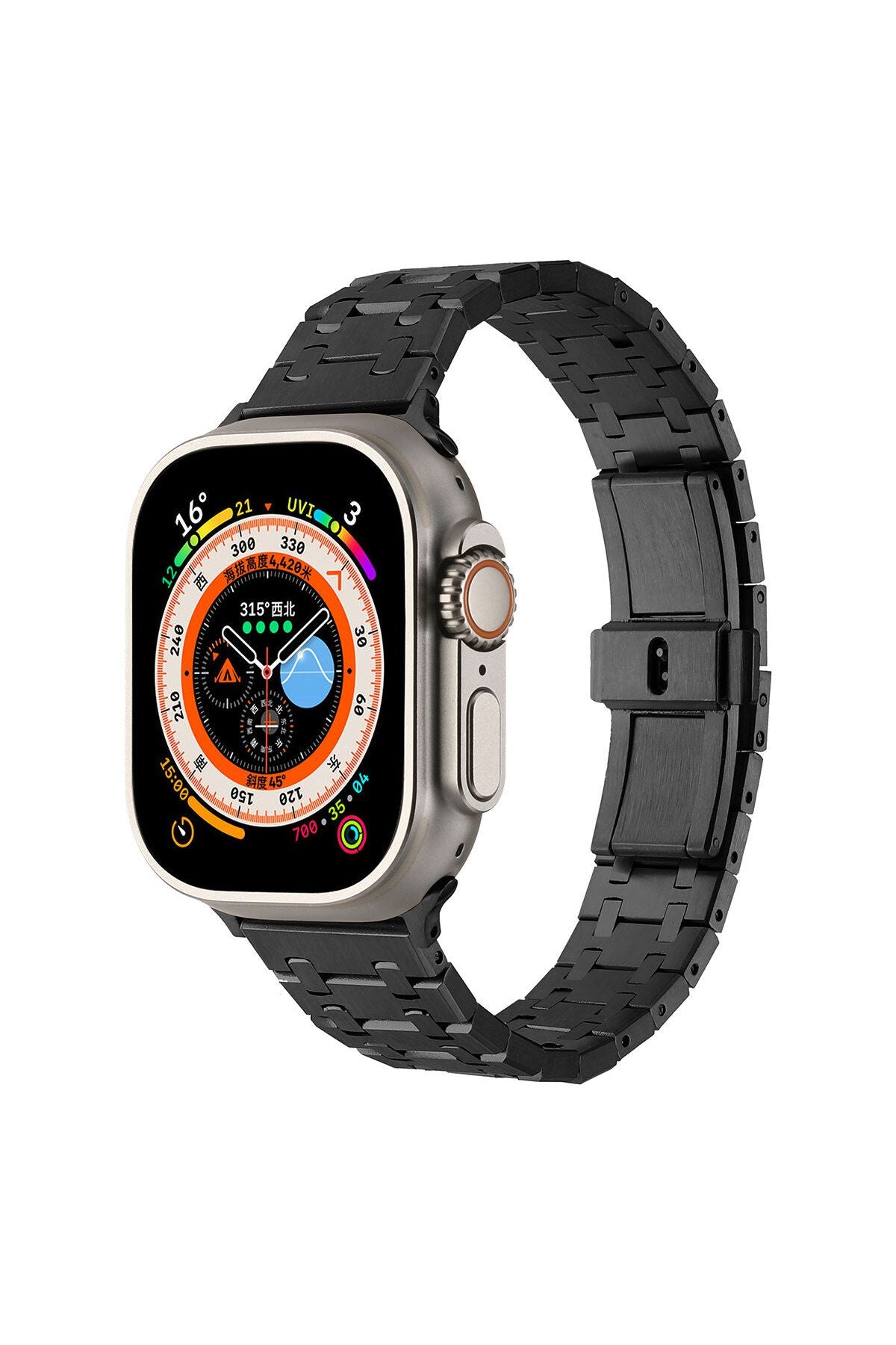 Watch Ultra 49mm Uyumlu KRD-83 Metal Zore Kordon-Rose Gold