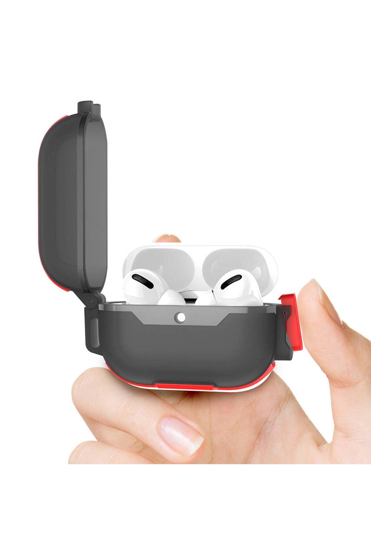 Air Pods 3. Nesil Zore Airbag 34 Darbelere Karşı Dayanıklı Kılıf-Kırmızı