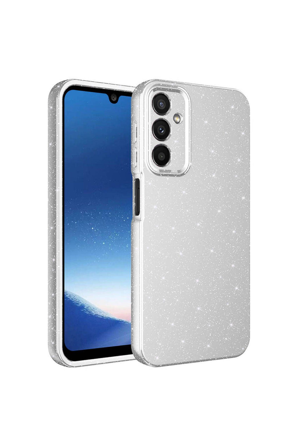 Galaxy A24 Kılıf Kamera Korumalı Simli Lüks Zore Koton Kapak - Gümüş