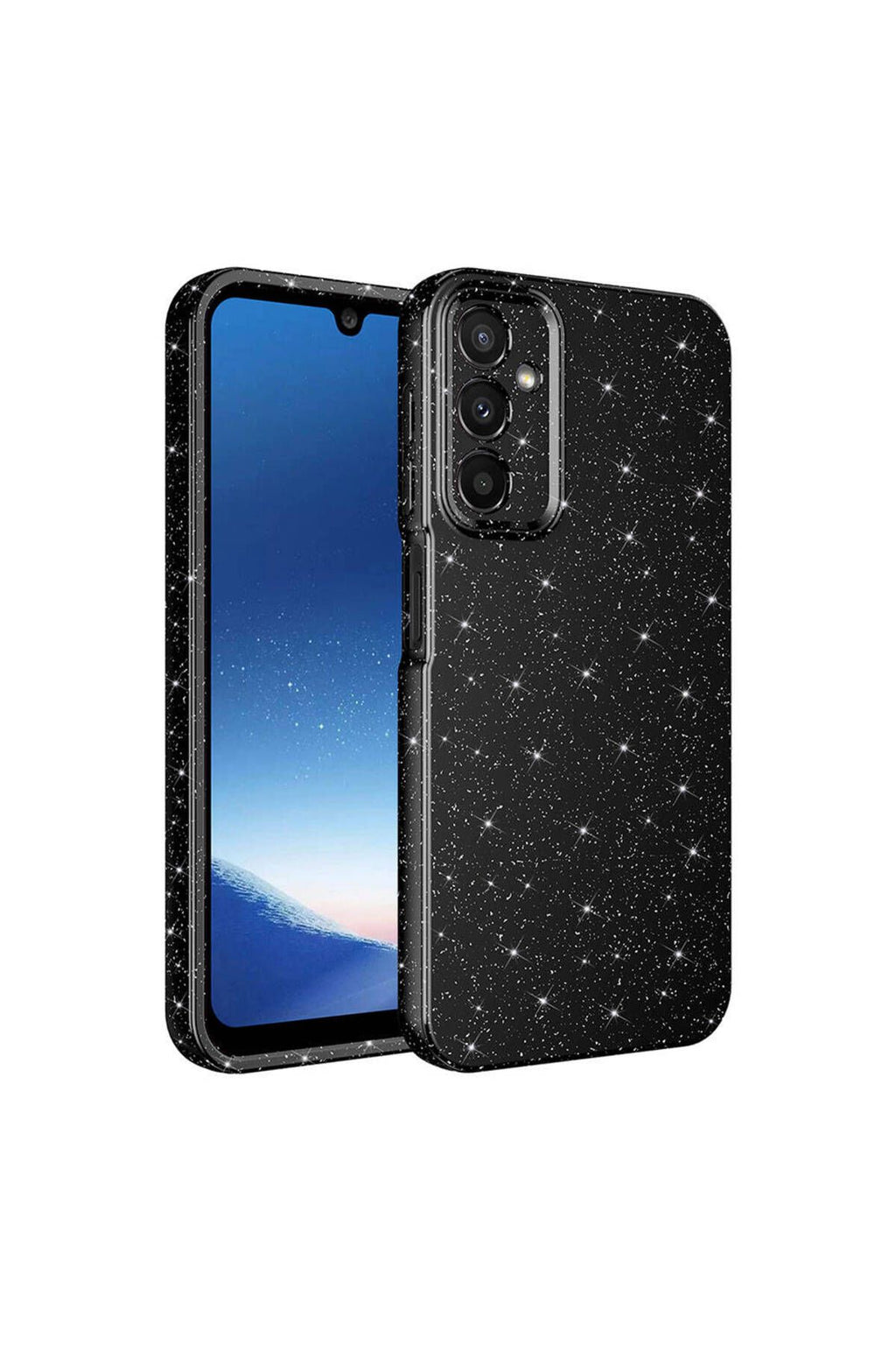 Galaxy A25 Kılıf Kamera Korumalı Simli Lüks Zore Koton Kapak - Pembe Koyu