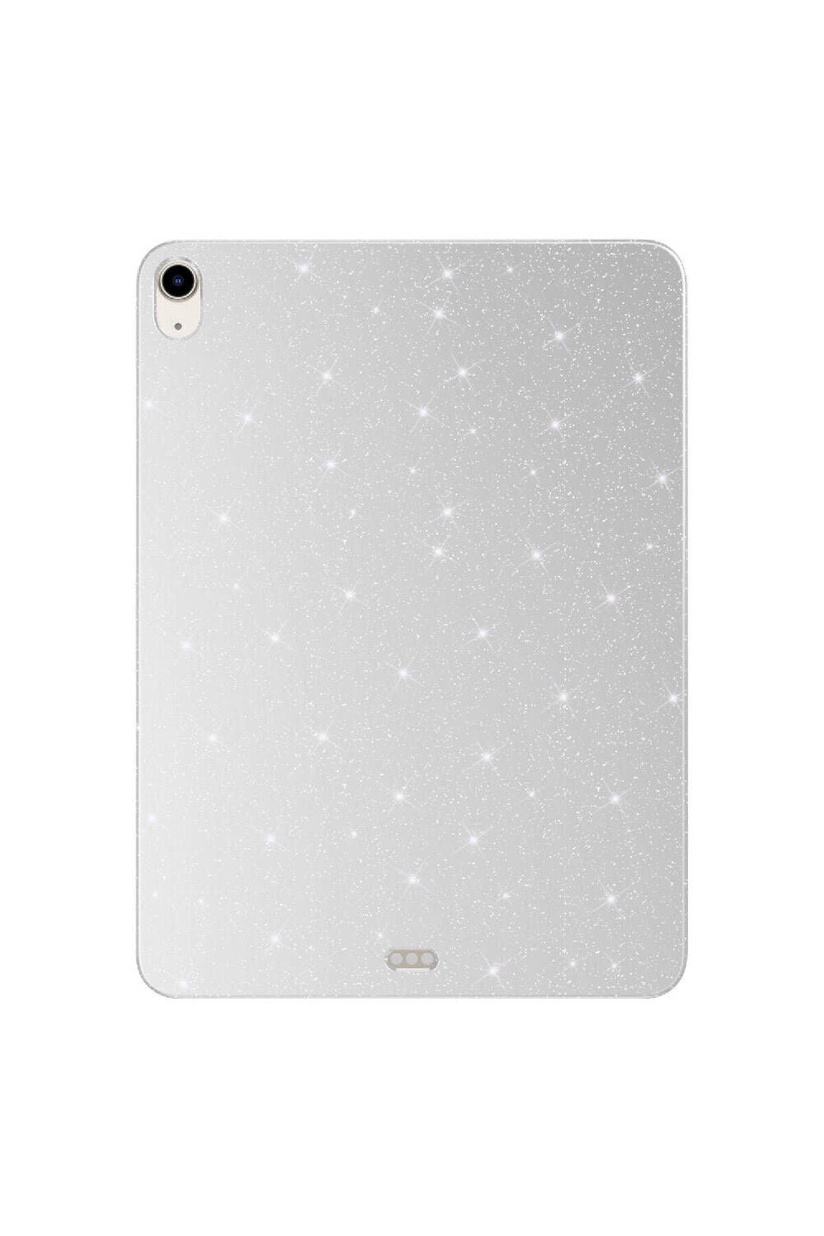 iPad Air 11 2024 Simli Parlak Görünümlü Uyumlu Zore Tablet Koton Kılıf-Gümüş