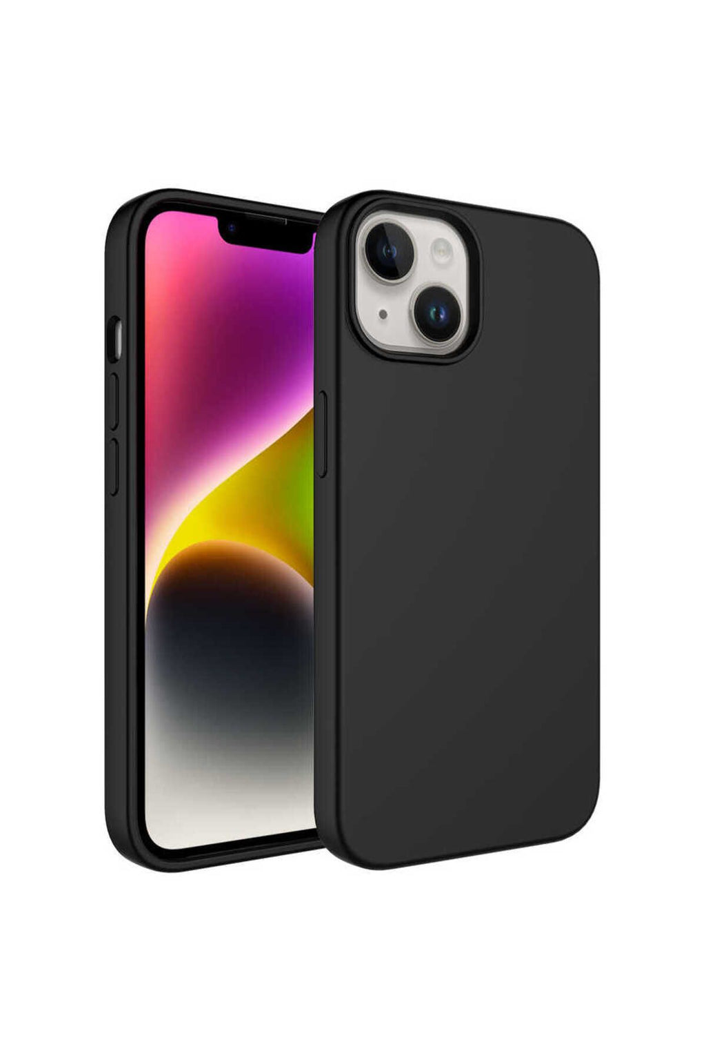 iPhone 14 Uyumlu Sıvı Teknolojili Silinebilir Sert FRM Kivi Kılıf-Siyah