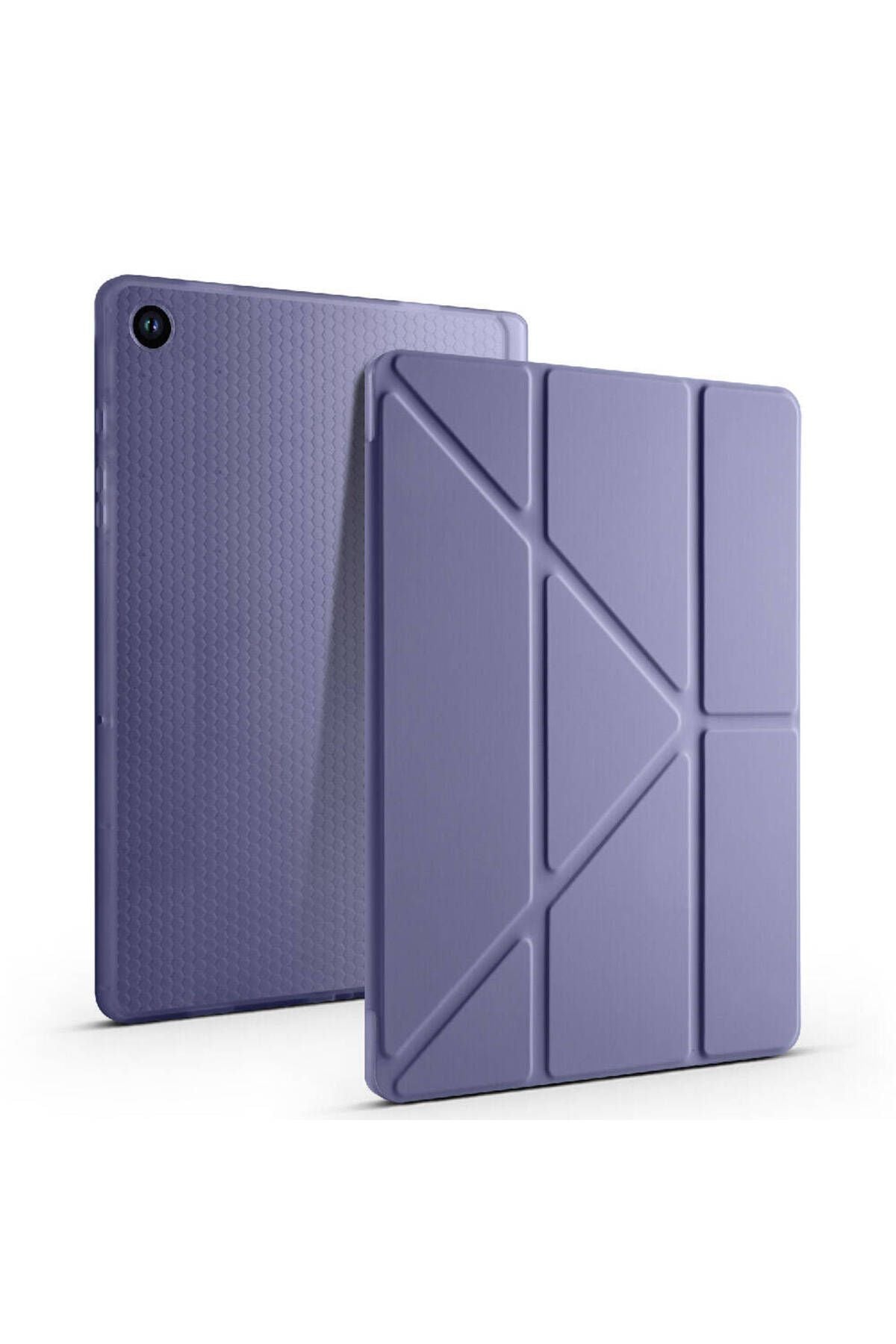 Galaxy Tab A9 Plus Kılıf Uyumlu Zore Tri Folding Kalem Bölmeli Standlı Kılıf-Lacivert