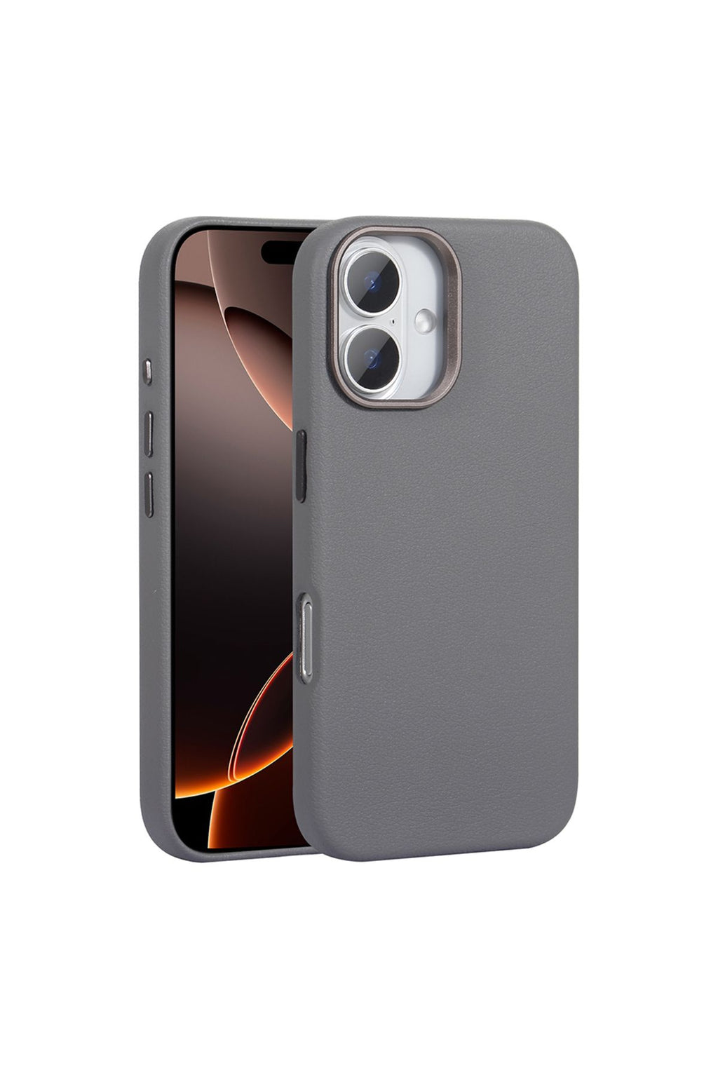 iPhone 16 Plus Uyumlu Kılıf Magsafe Şarj Özellikli PU Deri Zore Adora Kapak-Gri