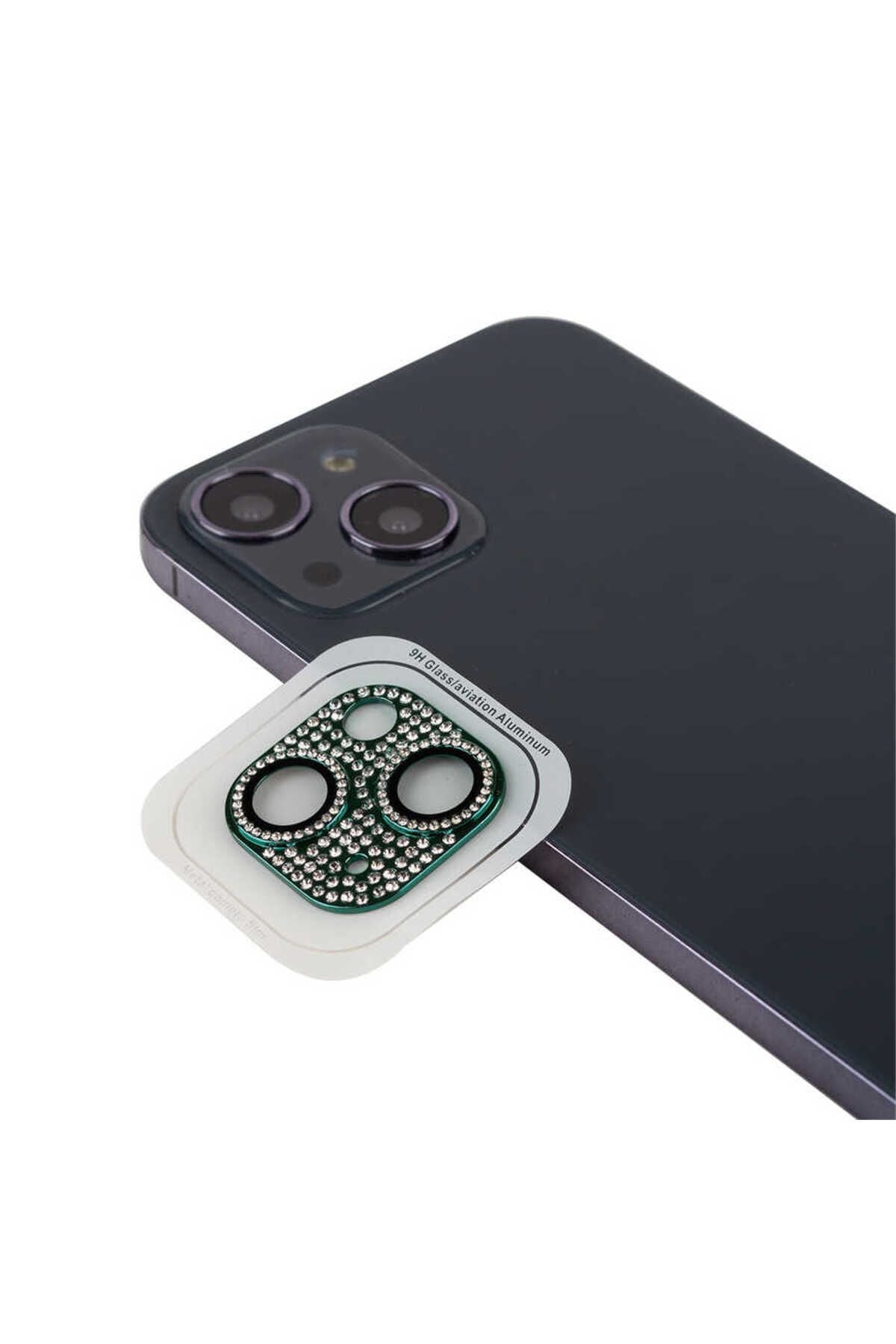 iPhone 13 Mini Uyumlu Zore CL-08 Kamera PAK Koruyucu-Koyu Yeşil