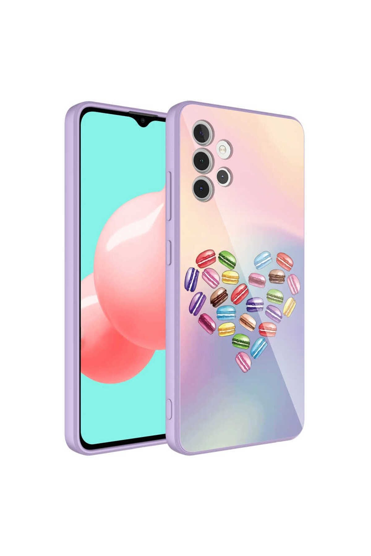 Galaxy A32 4G Kılıf Kamera Korumalı Desenli Sert Silikon Zore Epoksi Kapak - NO1