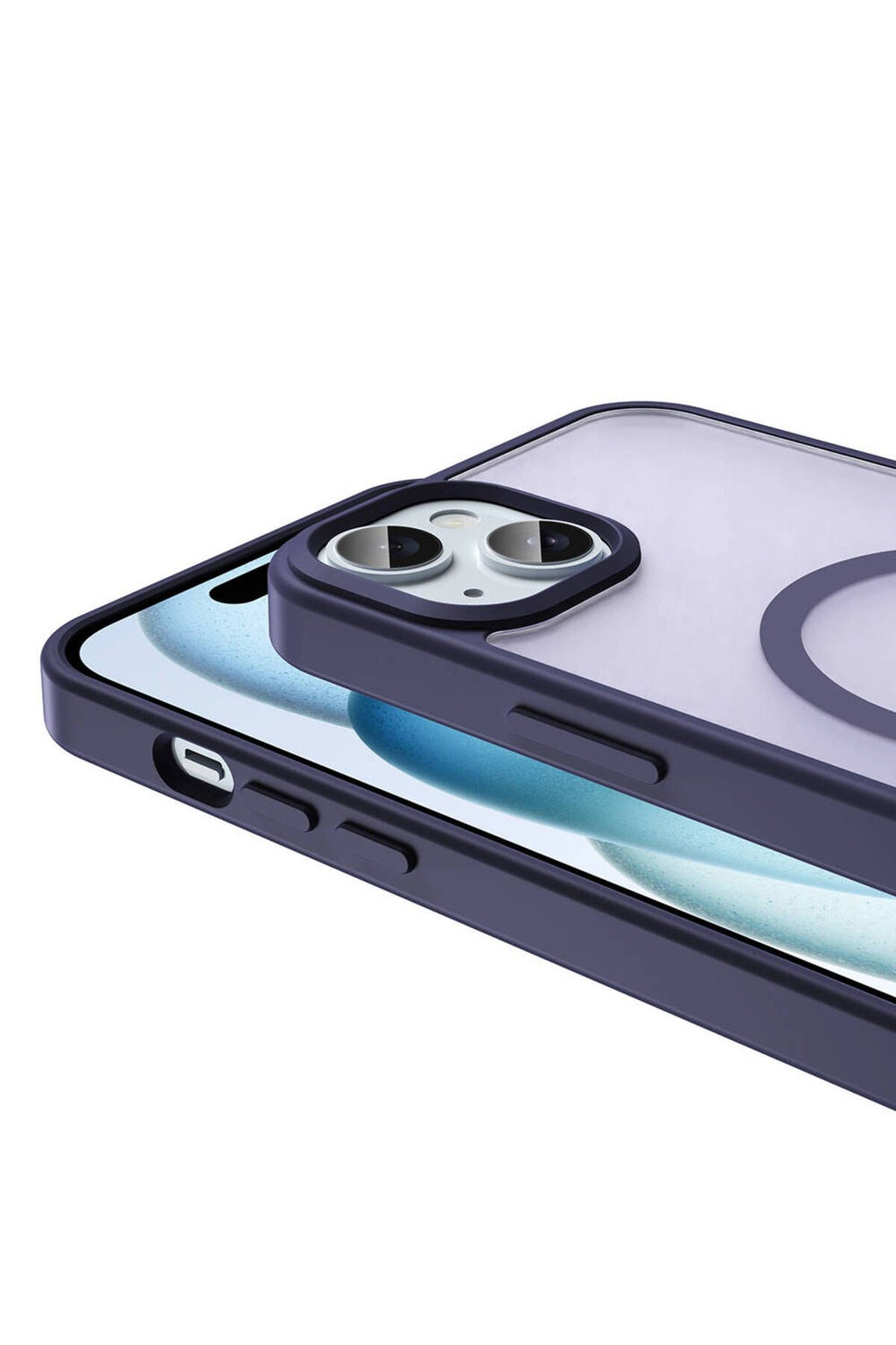 iPhone 15 Kılıf Magsafe Şarj Özellikli Mat Arka Yüzey Zore Sio Kapak-Siyah