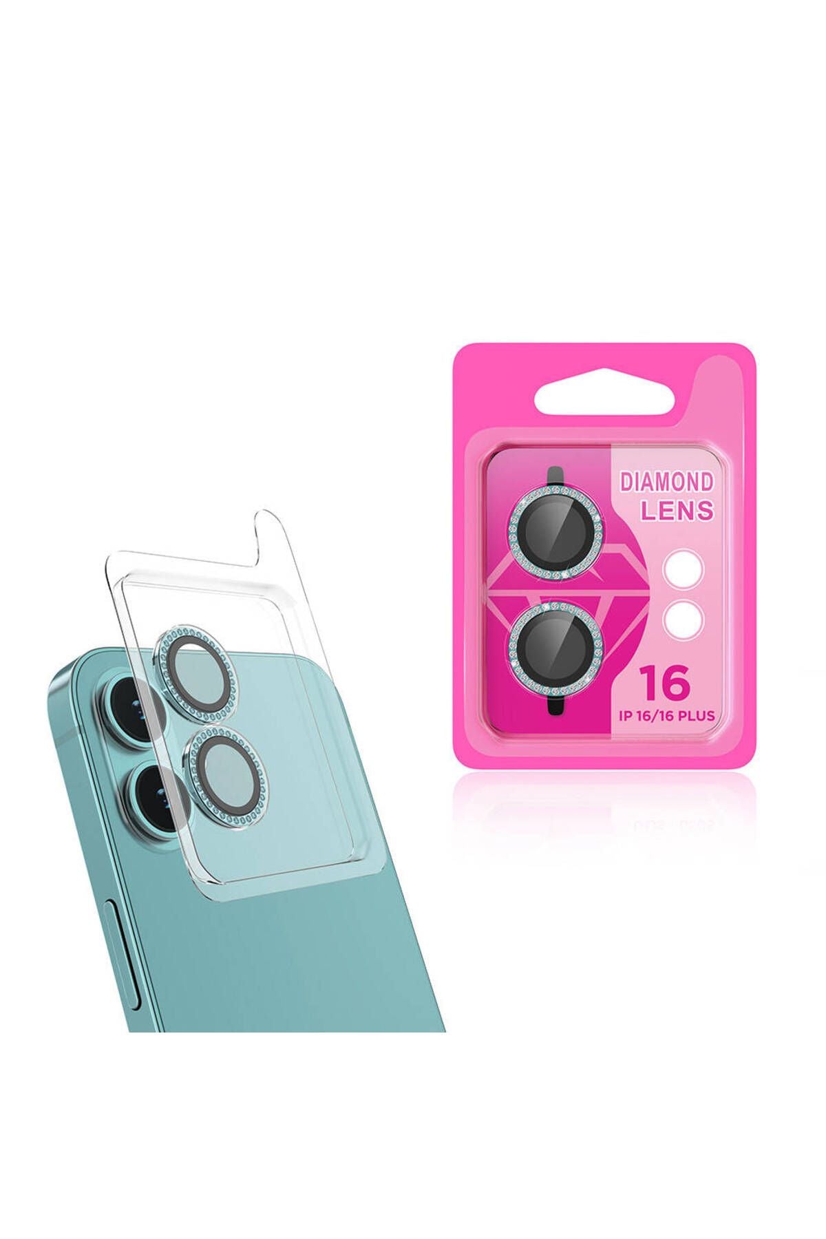 Apple iPhone 16 Plus Zore CL-06 Kamera Lens Koruyucu-Pembe
