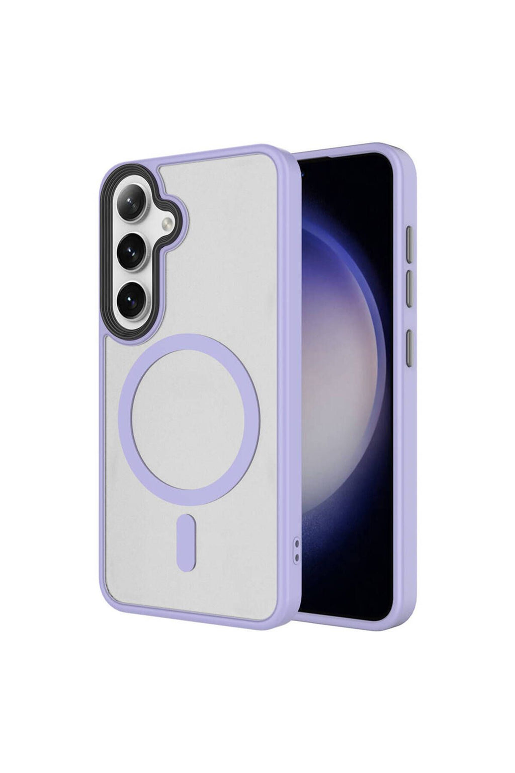 Galaxy S24 Plus Kılıf Sert PC Arka Yüzey Wireless Şarj Özellikli Zore Flet Magsafe Kapak - Lila