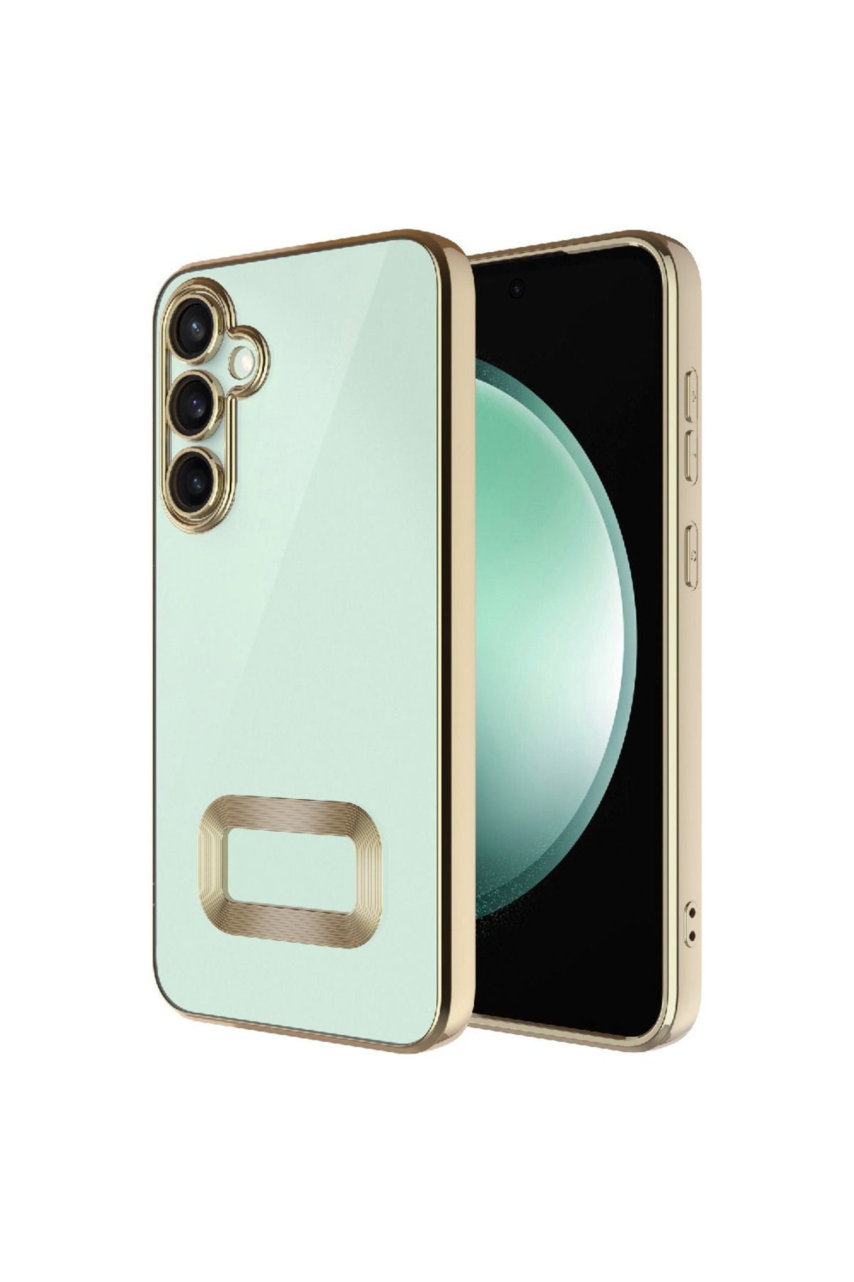 Galaxy A36 Kılıf Kamera Korumalı Logo Gösteren Zore Omega Kapak - Mavi