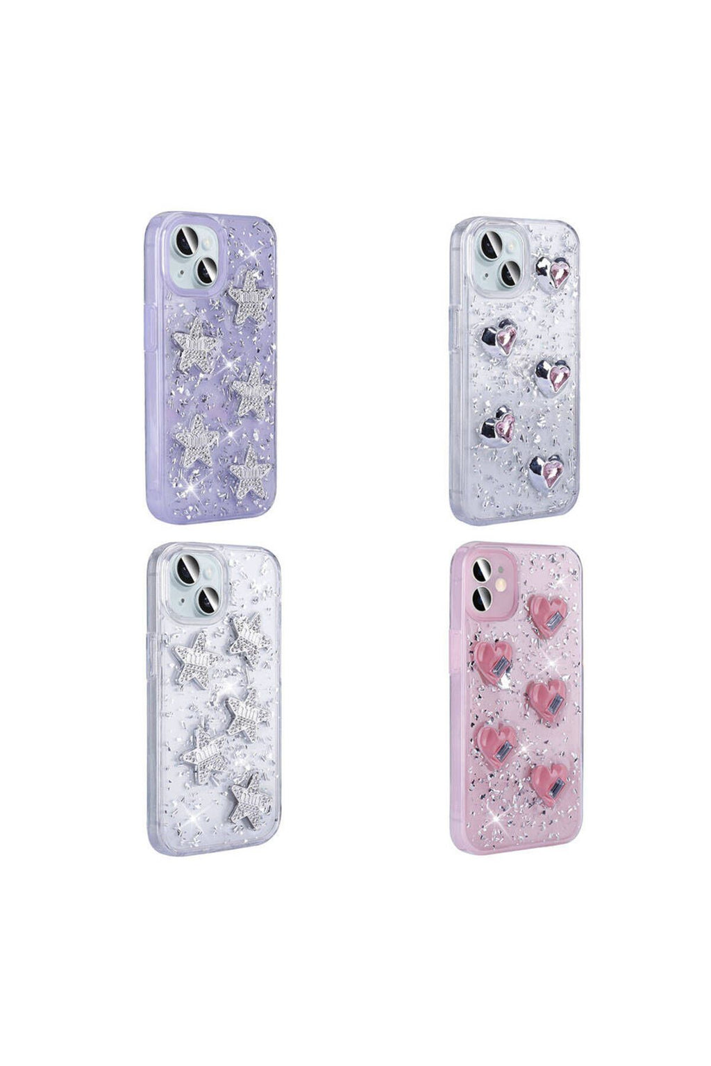 iPhone 15 Uyumlu BTZ Kılıf Airbagli Simli Arka Yüzey Zore Işıltı Silikon Kapak-Pembe