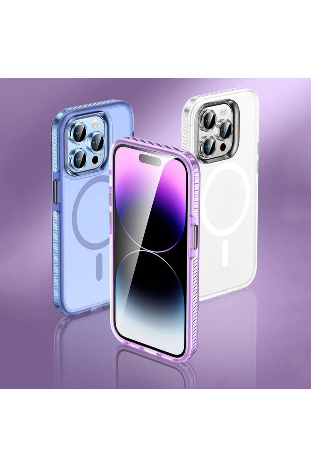 iPhone 15 Pro Kılıf Airbagli Magsafe Wireless Şarj Özellikli Lens Koruyuculu Zore Klaptika Kapak - R