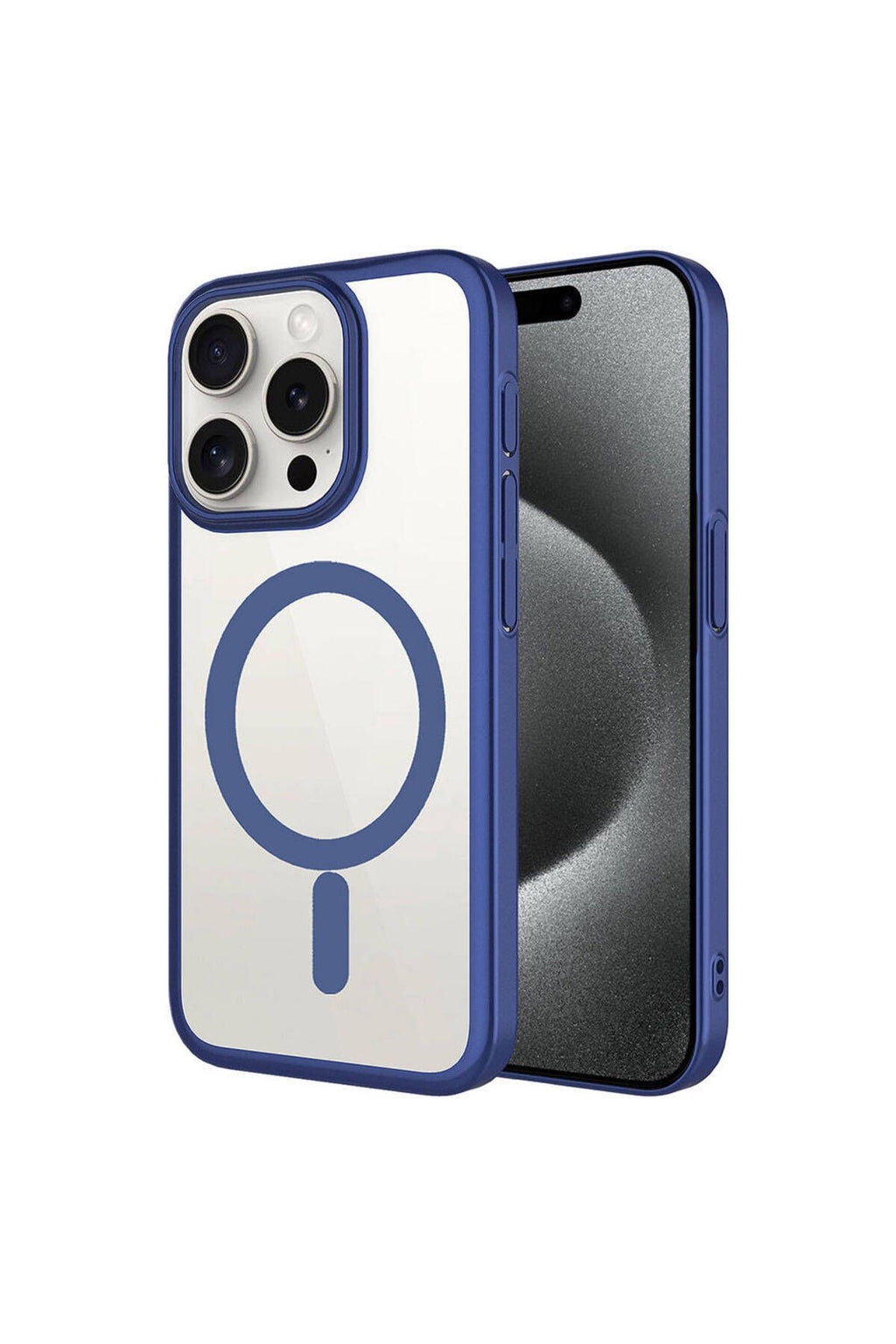 iPhone 15 Pro Max Uyumlu Wireless Şarj Özellikli Sert PC Zore Mat Riksos Magsafe Kılıf-Laciver