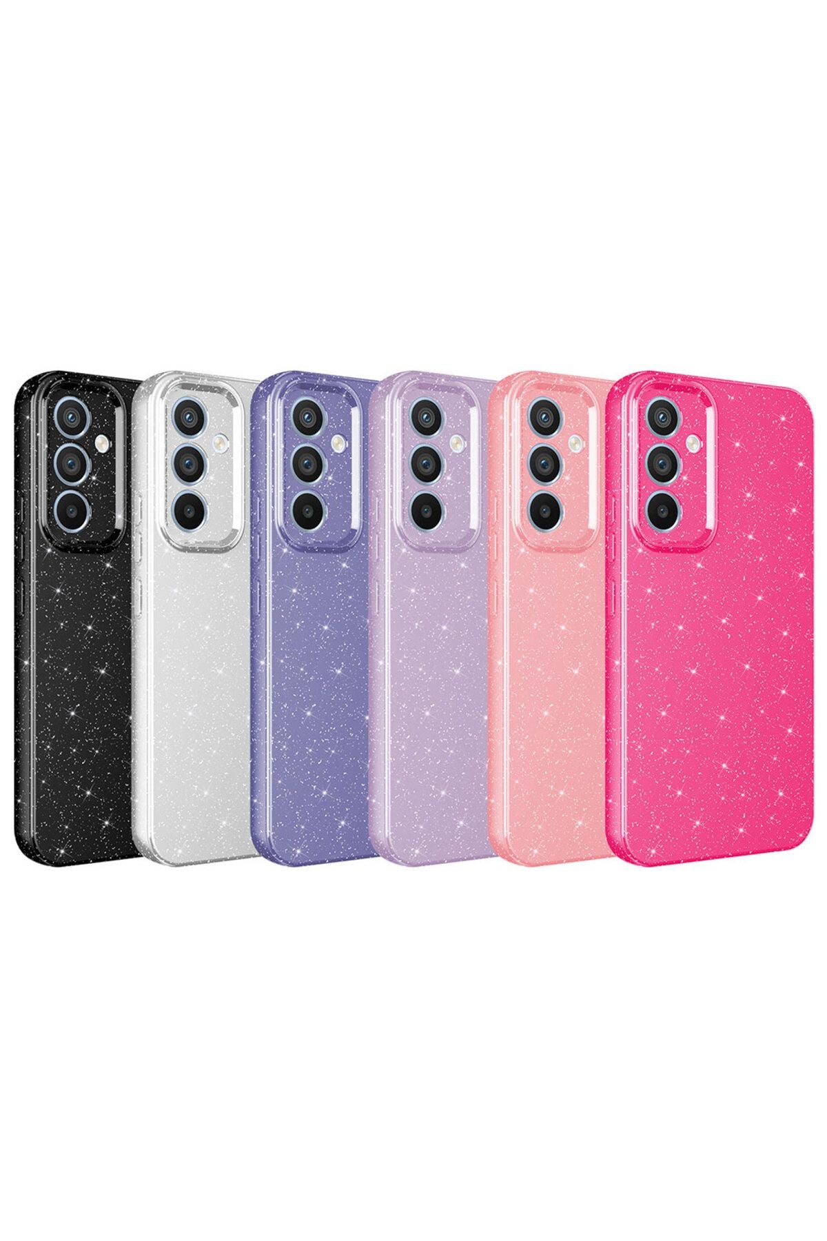 Galaxy A14 Kılıf Kamera Korumalı Simli Lüks WNX Koton Kapak - Pembe