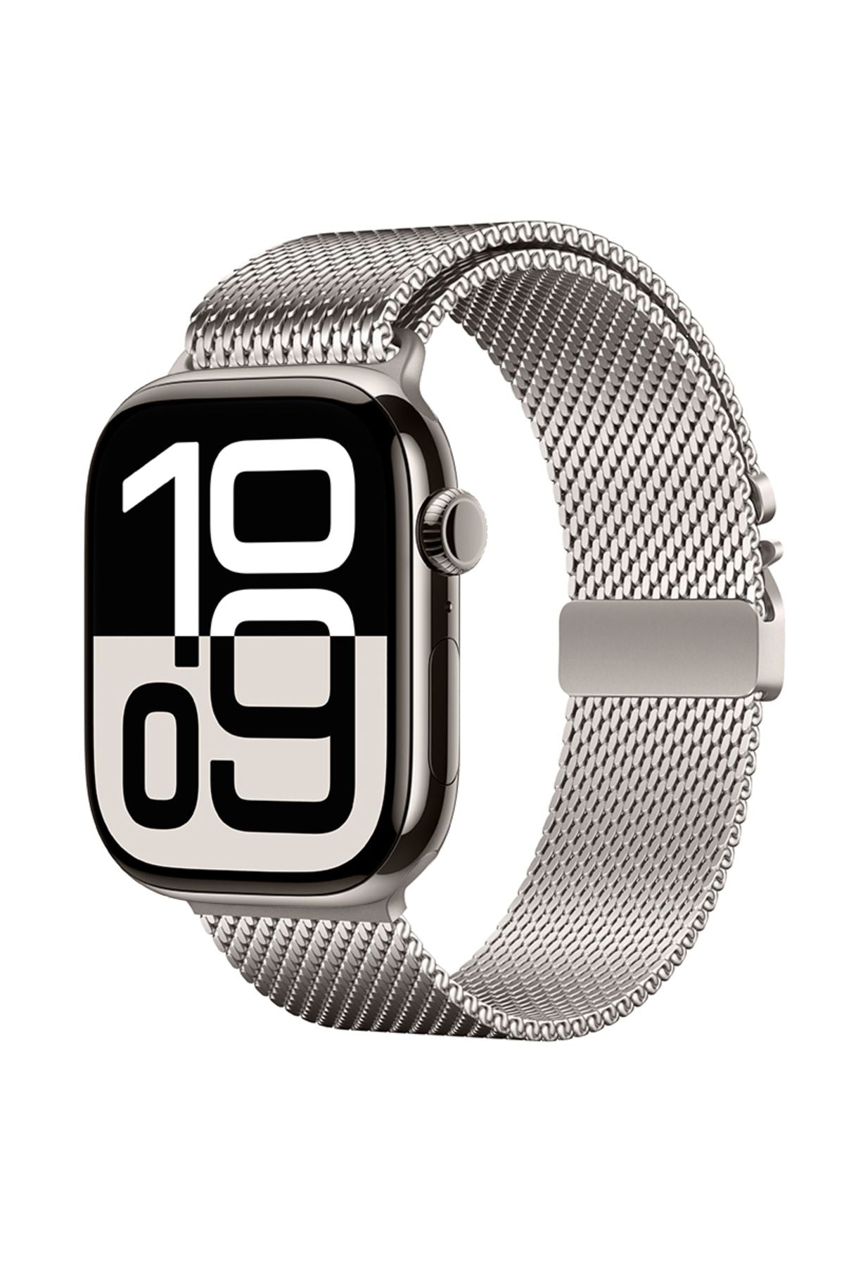 Apple Watch 10 46mm Zore KRD-121 Metal Hasır Kordon-Starlight