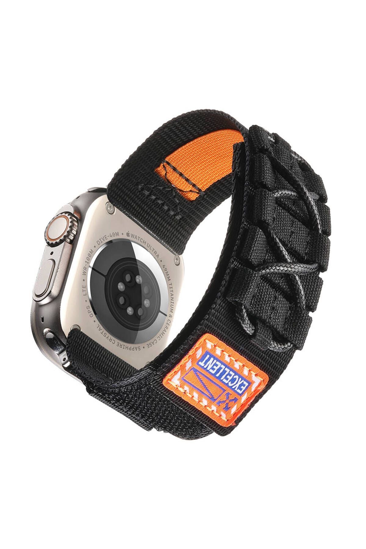 Apple Watch 42mm Zore KRD-112 Orbital Örgülü Halat Tasarımlı Naylon Kumaş Hasır Kordon-Mavi