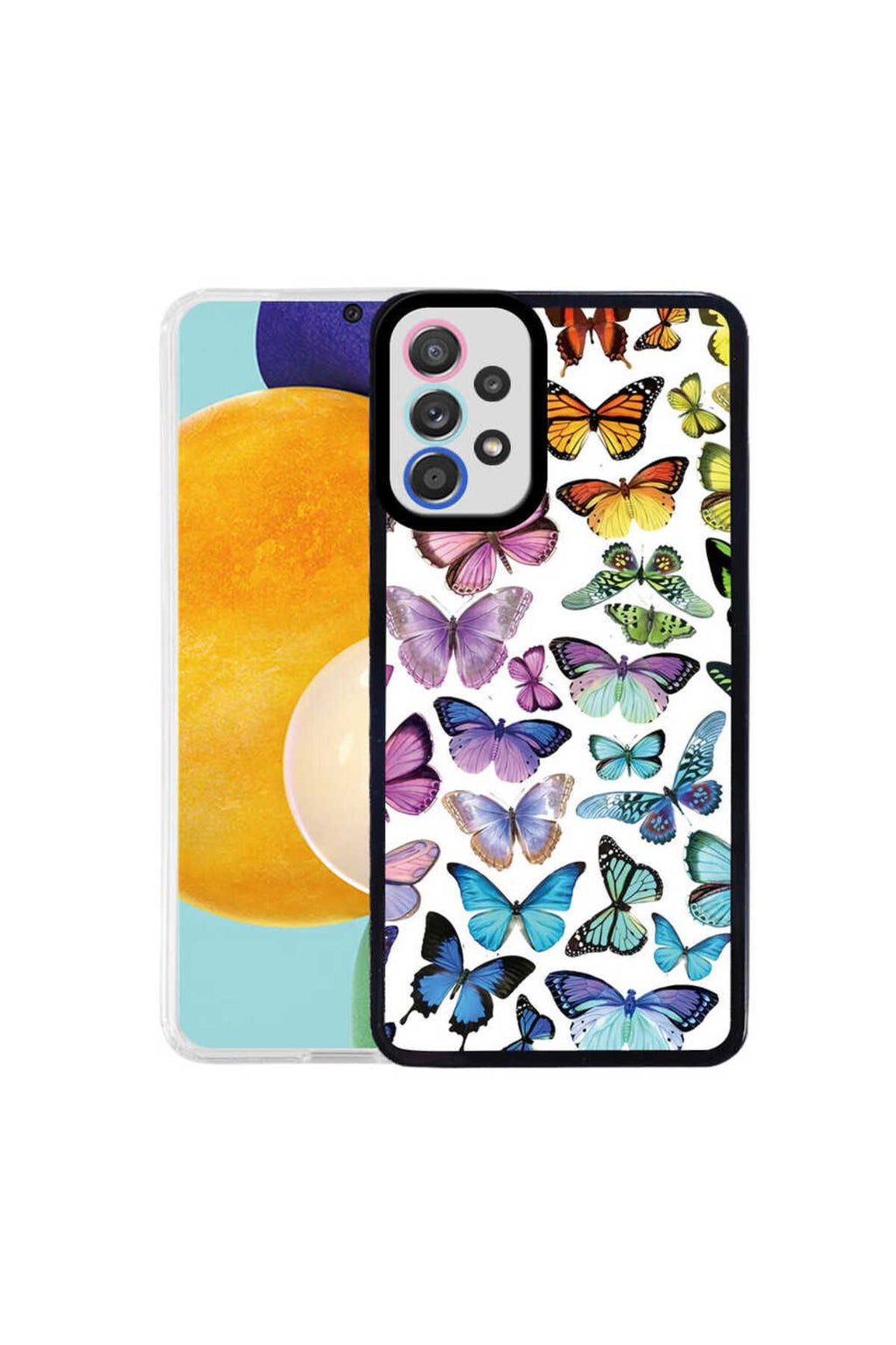 Galaxy A52 Kılıf Zore M-Fit Desenli Kapak - Butterfly No3