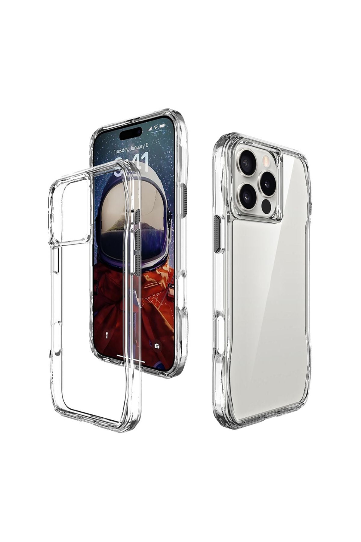 iPhone 16 Pro uyumlu Kılıf Airbagli Şeffaf İncek Kapak - Şeffaf