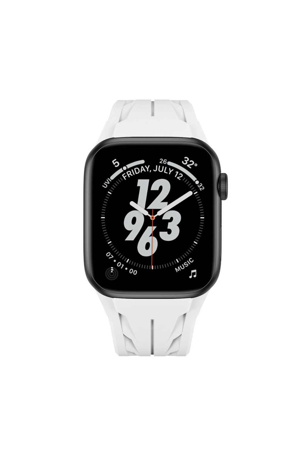 Apple Watch 7 45mm KRD-127 Metal Tokalı Silikon Kordon-Turuncu
