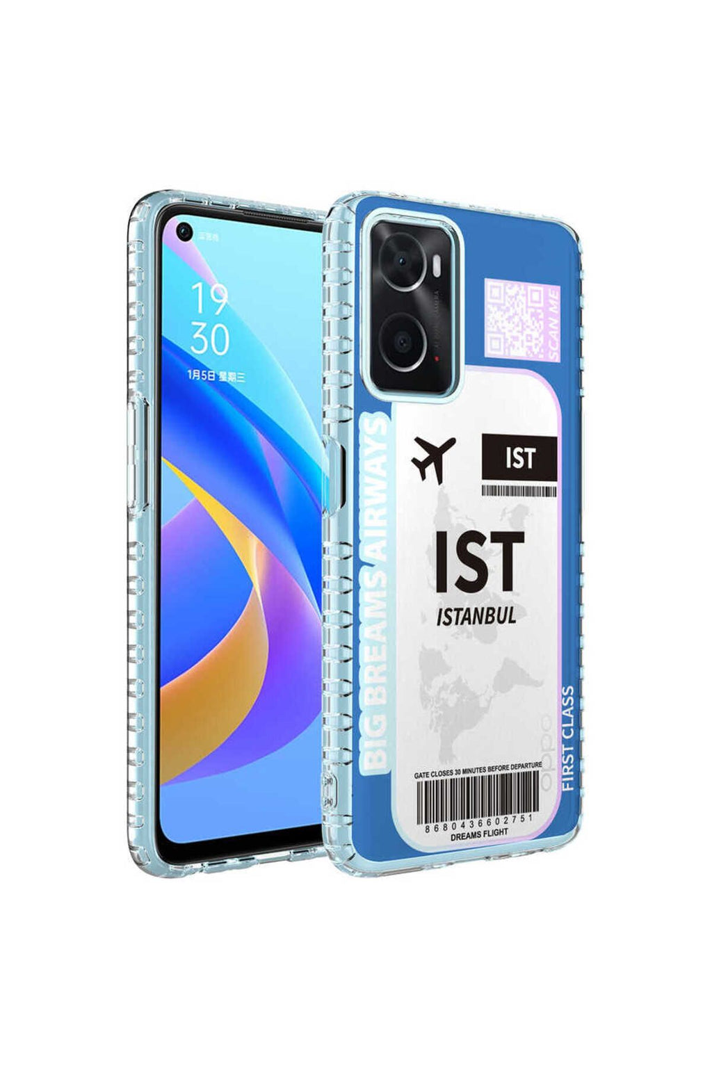 A96 4G Kılıf Airbag Kenarlı Renkli Desenli Silikon Zore Elegans Kapak - NO3