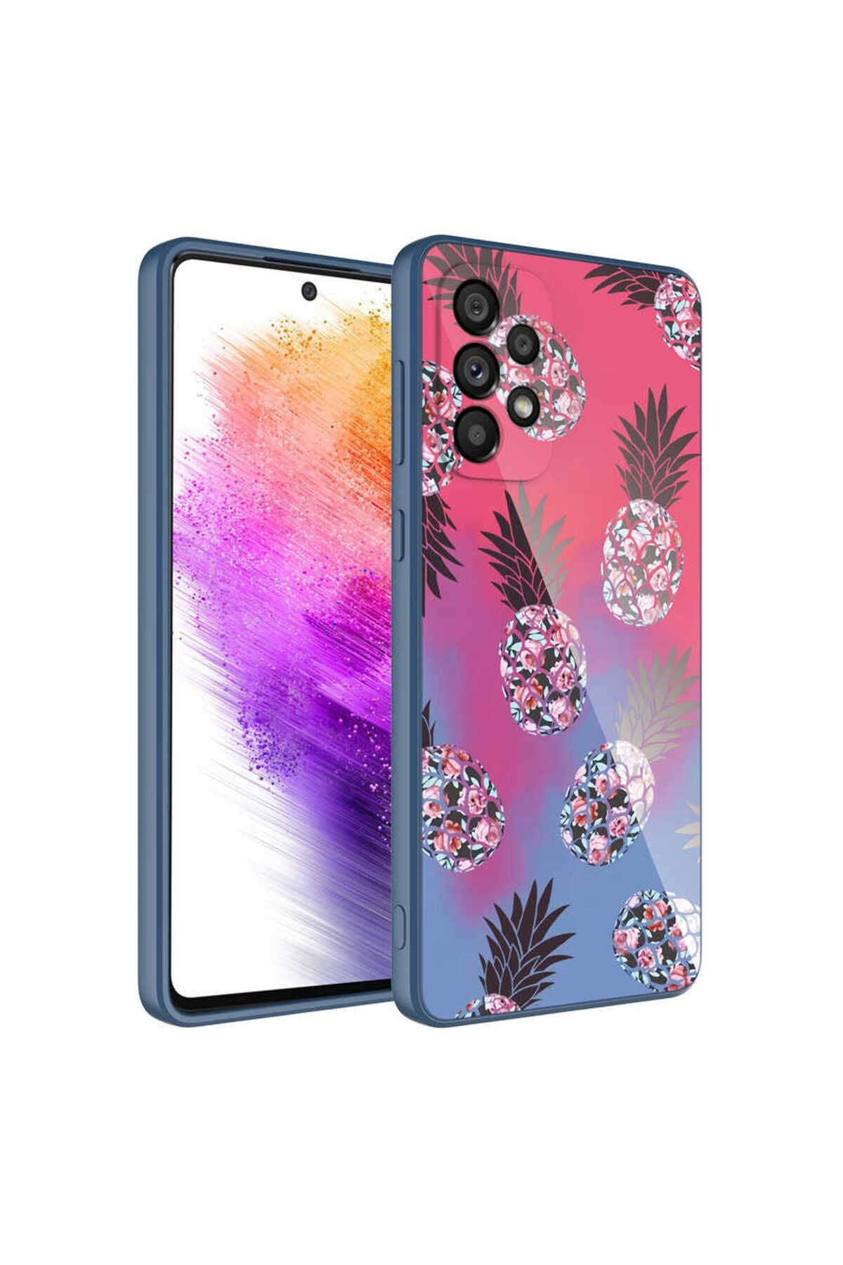 Galaxy A52 Kılıf Kamera Korumalı Desenli Sert Silikon Zore Epoksi Kapak - NO6