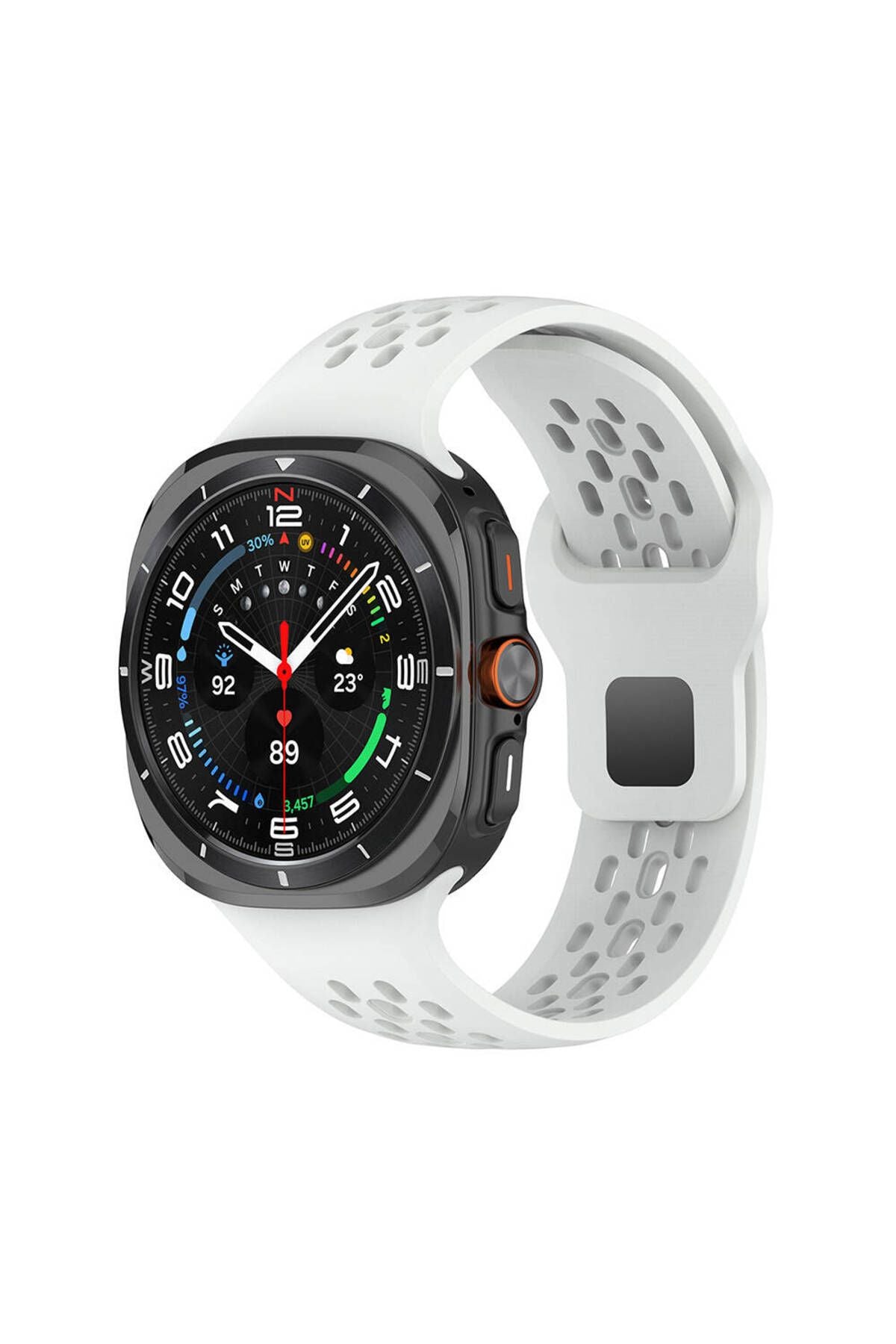 Galaxy Watch Ultra 47mm Zore KRD-119 Delikli Tasarım Silikon Kordon-Derin Yeşil
