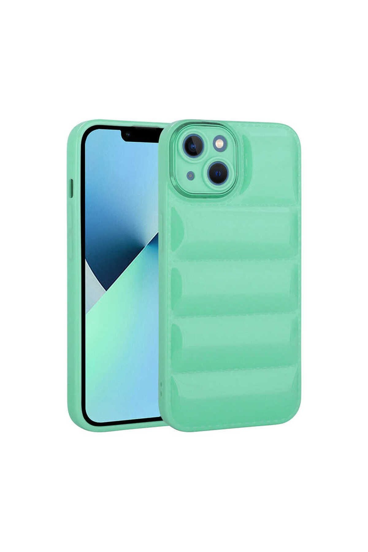 iPhone 14 Uyumlu Kamera Korumalı Parlak AiHTTg'li Zore Galya Kılıf-Mavi