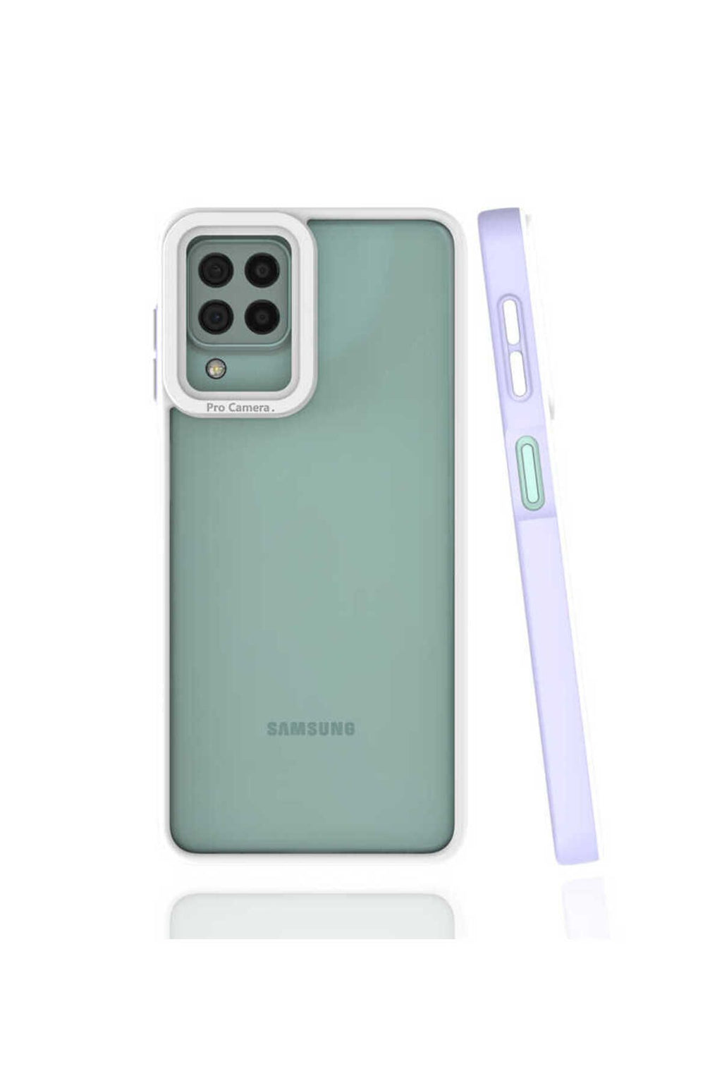 Galaxy A22 4G Kılıf AKAV Mima Kapak - Lila