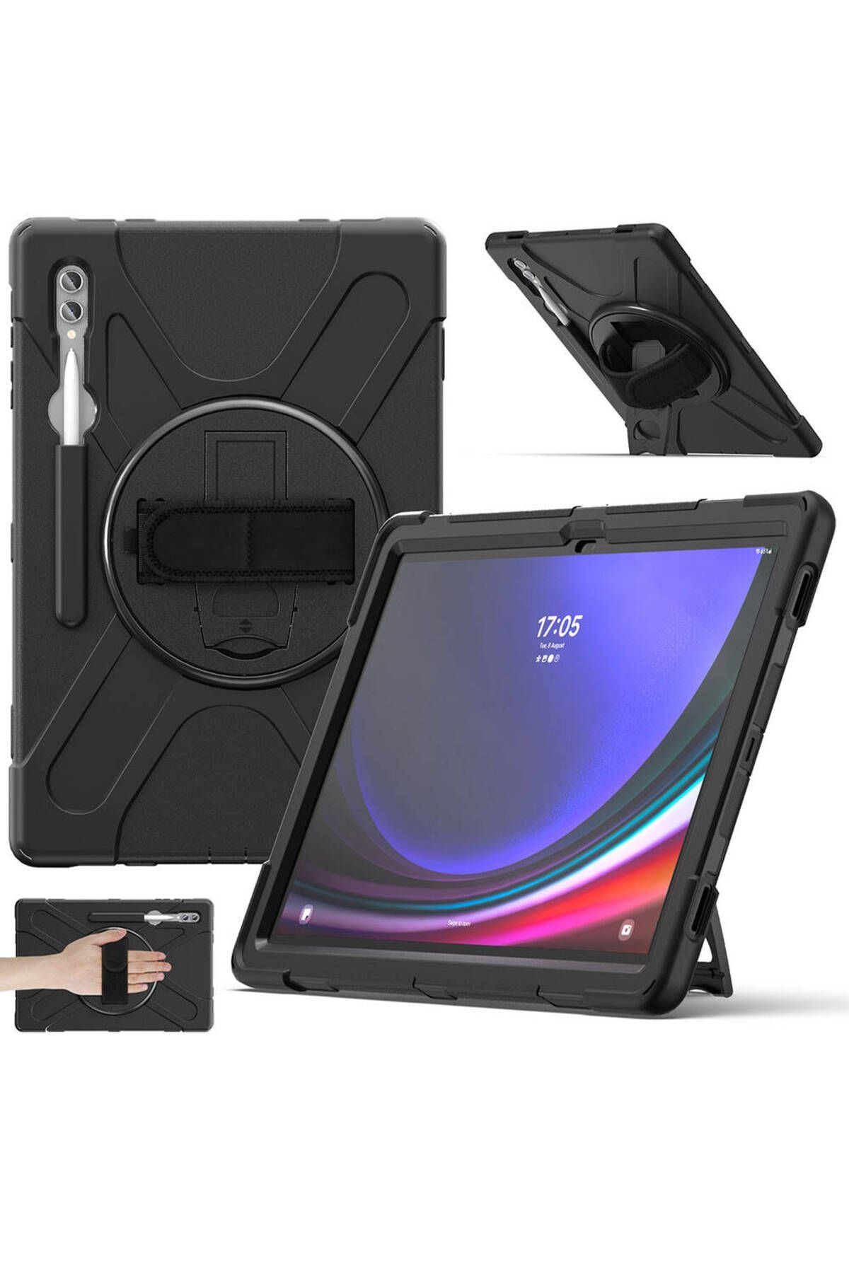 Galaxy Tab S9 Ultra Zore Defender Tablet Silikon - Siyah
