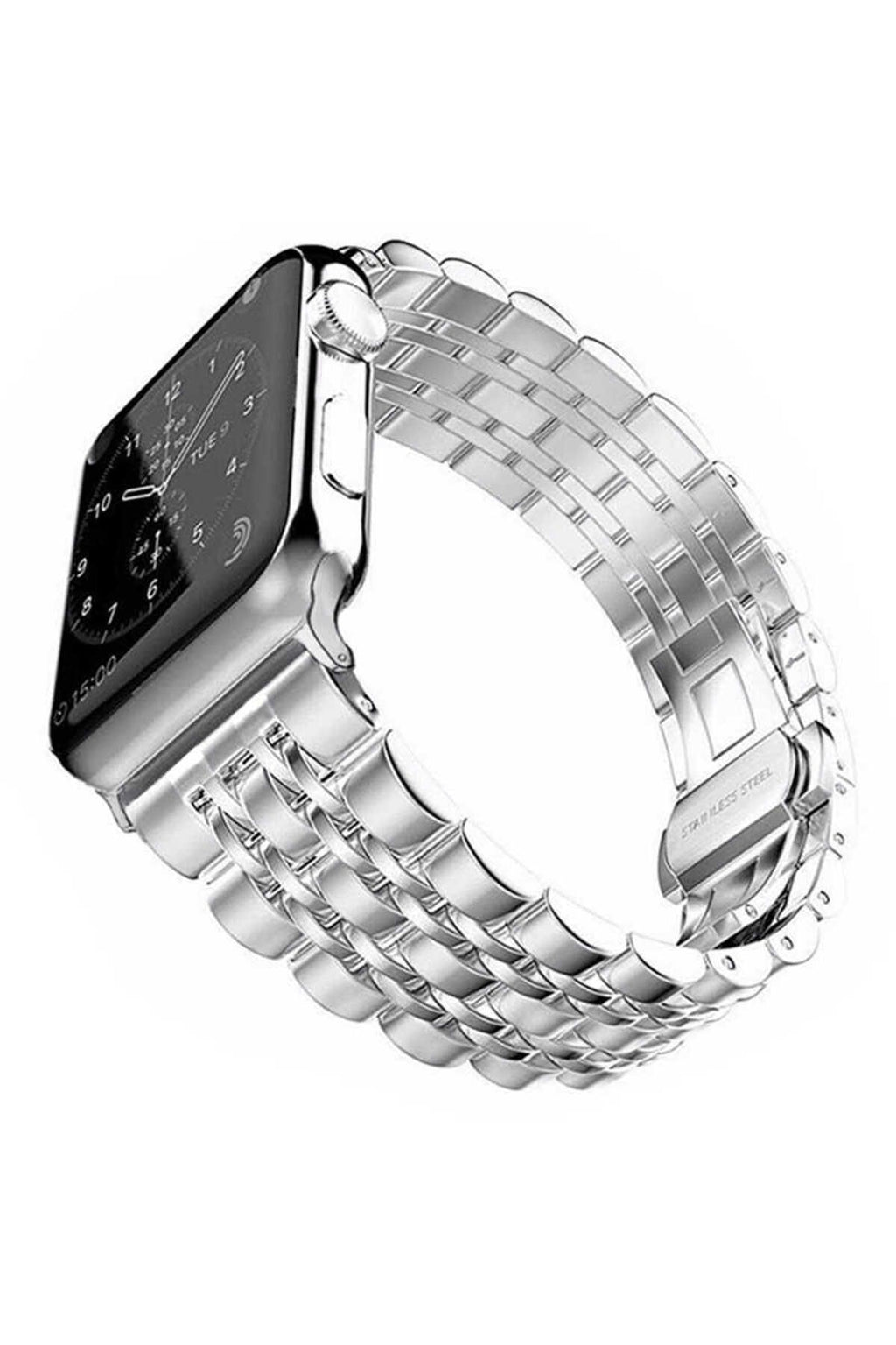Watch Ultra 49mm Kordon Uyumlu KRD-14 Metal Strap Kayış CLO- Gümüş