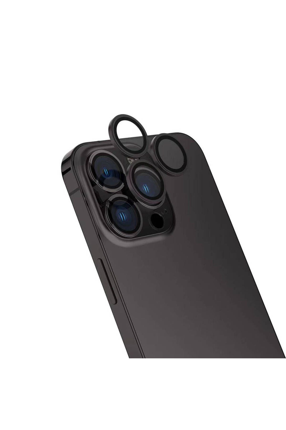 Apple iPhone 16 Pro Max Zore CL-15 Parmak İzi Bırakmayan Anti-Reflective Kamera Lens Koruyucu-Gri