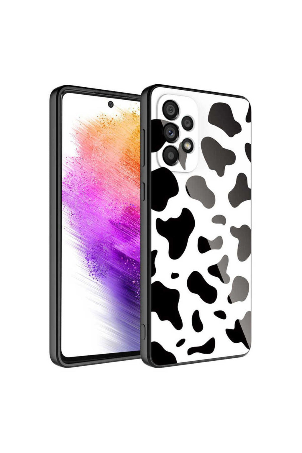 Galaxy A52 Uyumlu Kamera Korumalı Desenli Sert Silikon Adamax Epoksi Kapak - NO5 Adamax