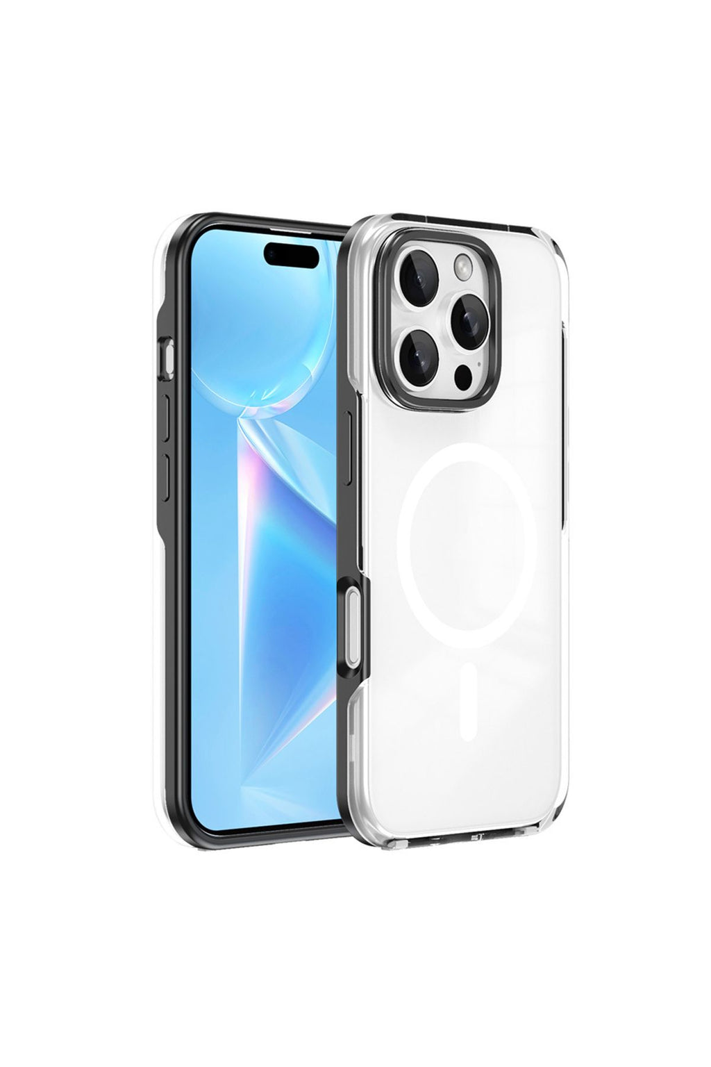 iPhone 16 Pro Max Kılıf Magsafe Şarj Özellikli Çıkarılabilir Arka Yüzeyli Zore Polar Kapak-Siyah