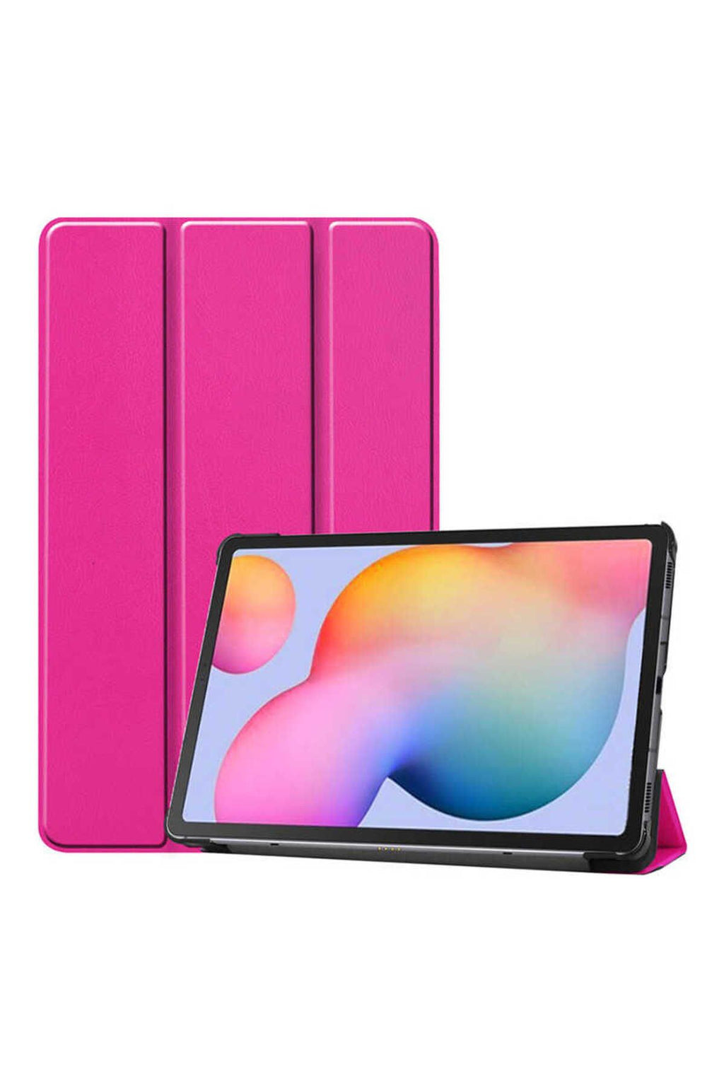 Galaxy Tab A T580 10.1  Uyumlu Zore Smart Cover Standlı 1-1 Kılıf-Pembe
