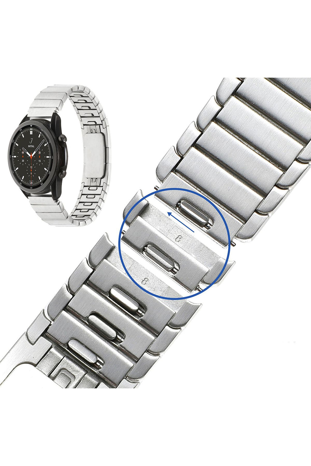 Galaxy Watch 46mm Uyumlu KRD-82 22mm Metal Zore Kordon-Gri