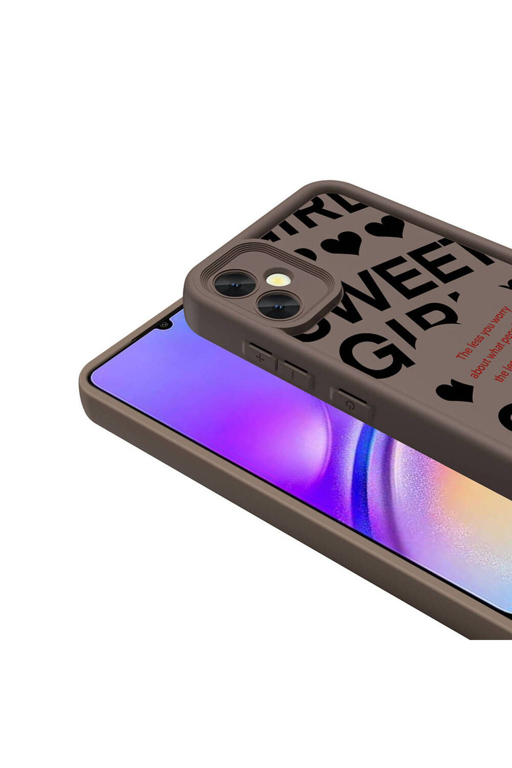 Galaxy A05 Kılıf Kamera Korumalı Baskılı Arka Yüzey Zore Klas Kapak - Koyu Kahve