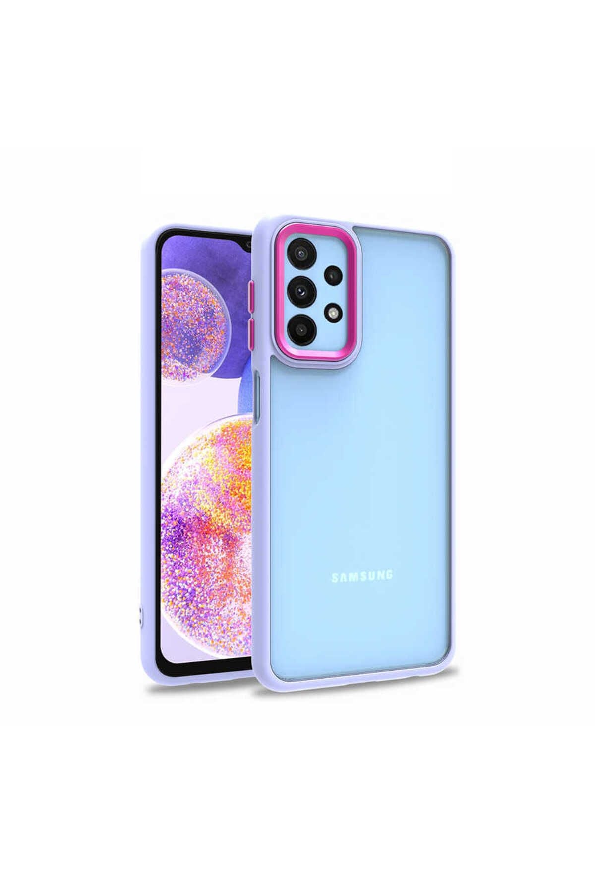 Galaxy A23 Uyumlu Zore Flora Kapak-Lila