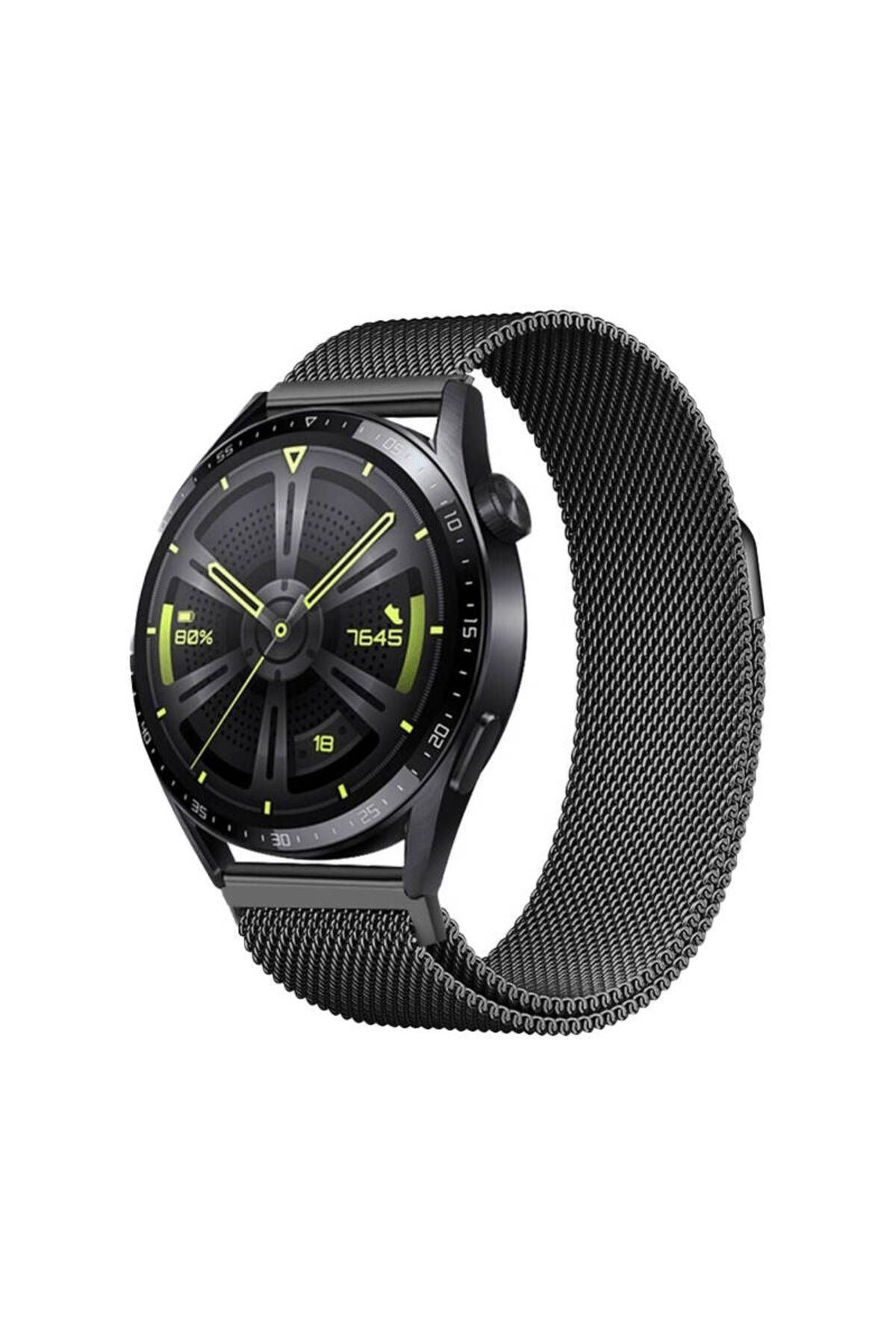 Galaxy Watch 42mm Zore Band-12 20mm Metal Hasır Kordon-Gri