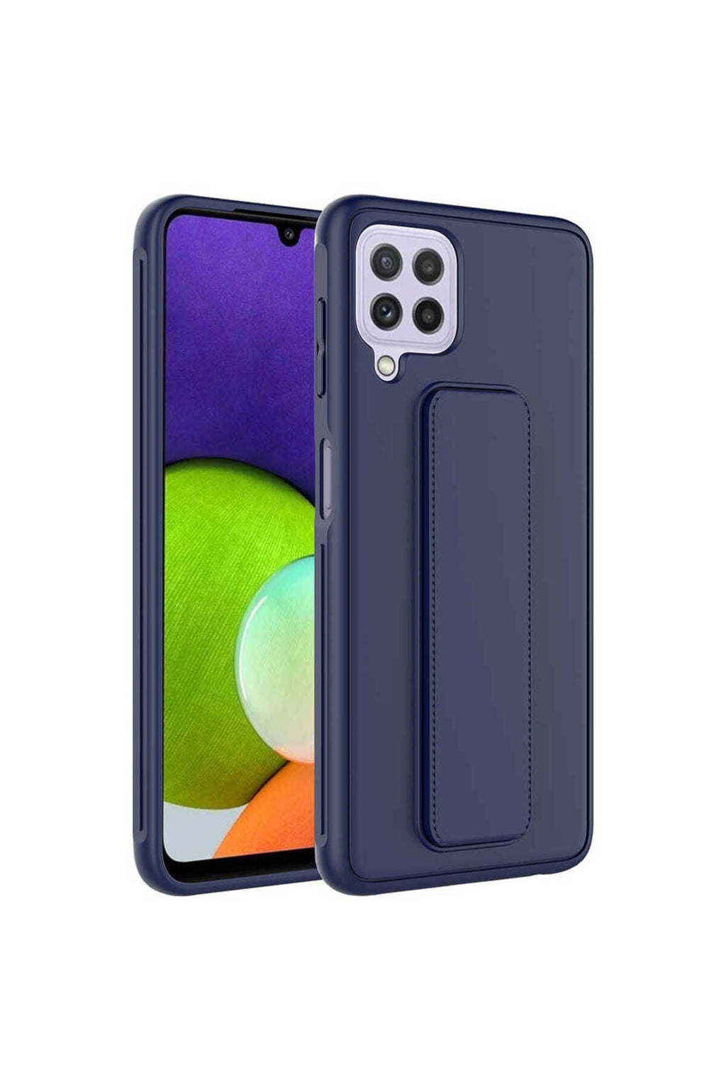 Galaxy A22 4G Kılıf Zore Qstand Kapak - Lacivert