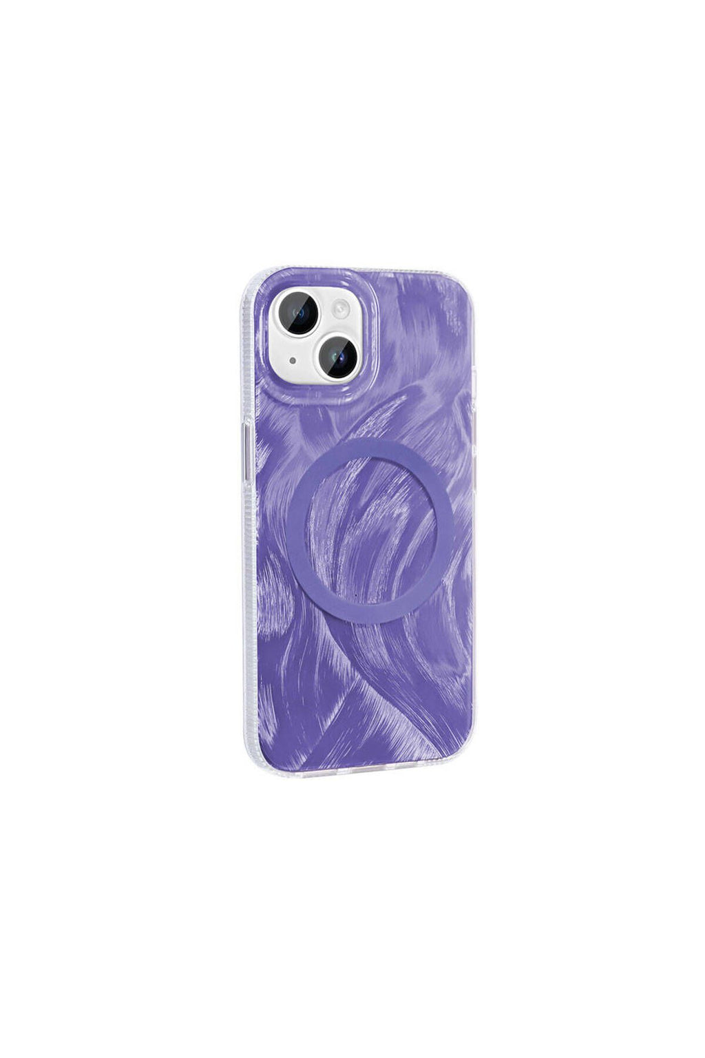 iPhone 15 Uyumlu ODC Kılıf Magsafe Şarj Özellikli Fırça Boya Desenli Zore Palet Kapak-Mor