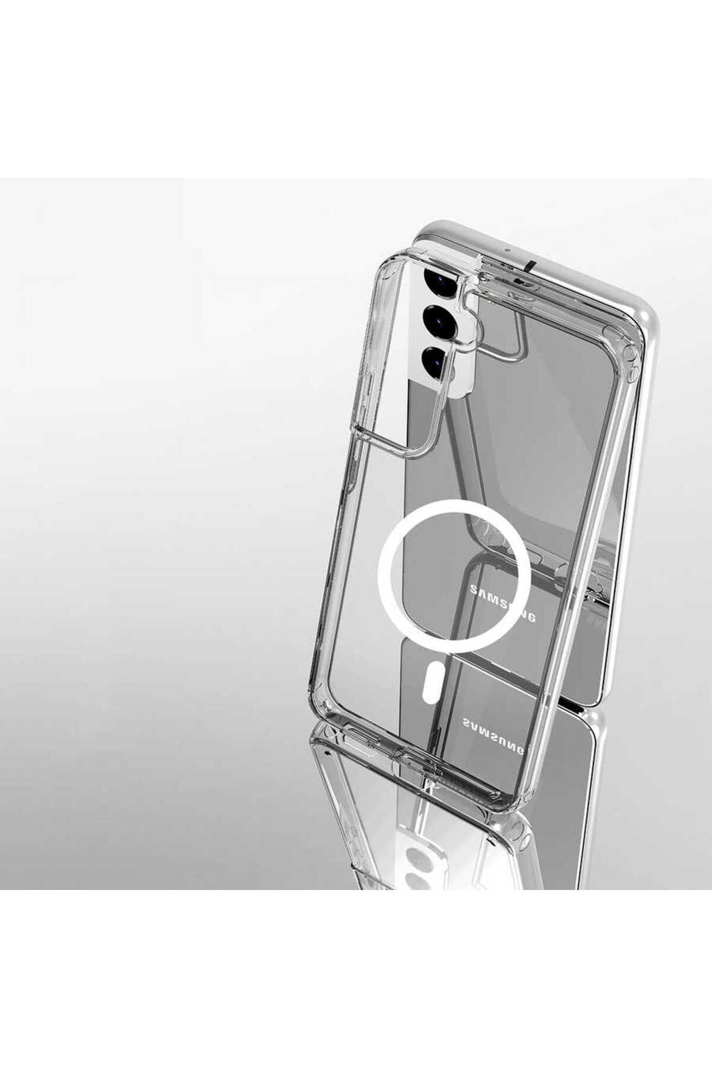 Galaxy S22 Uyumlu Zore Tacsafe Wireless Kılıf-Renksiz