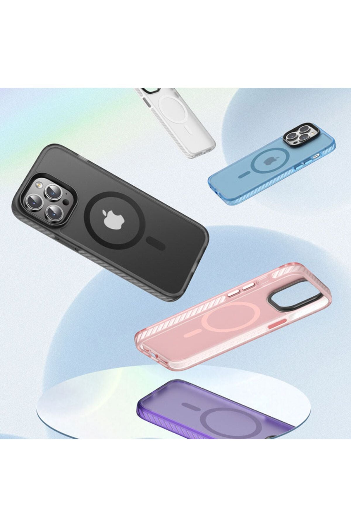 iPhone 14 Pro Uyumlu Mat Arka Yüzey Wireless Şarj Özellikli Zore Locik Kılıf-Derin Mor