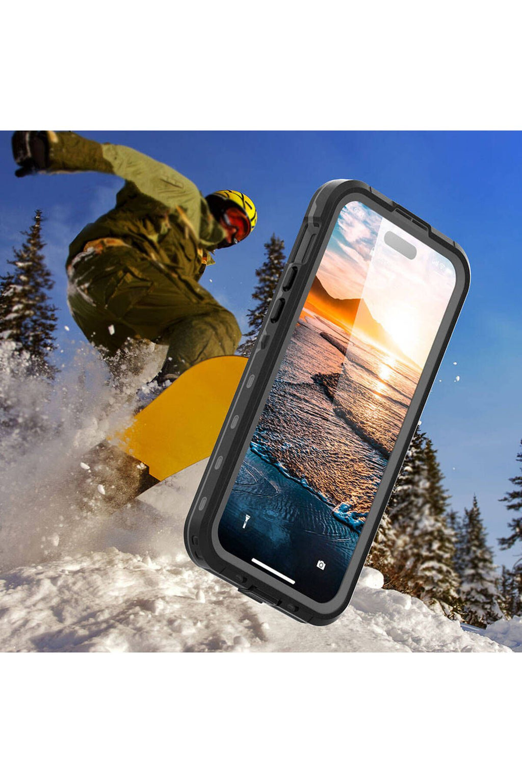 iPhone 15 Uyumlu 1-1 Su Geçirmez Kılıf-Siyah