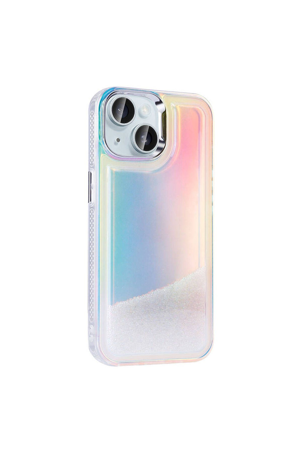 iPhone 15 Kılıf Airbagli Renkli Arka Yüzey Boncuk Tasarımlı Zore Kumul Kapak - Pembe